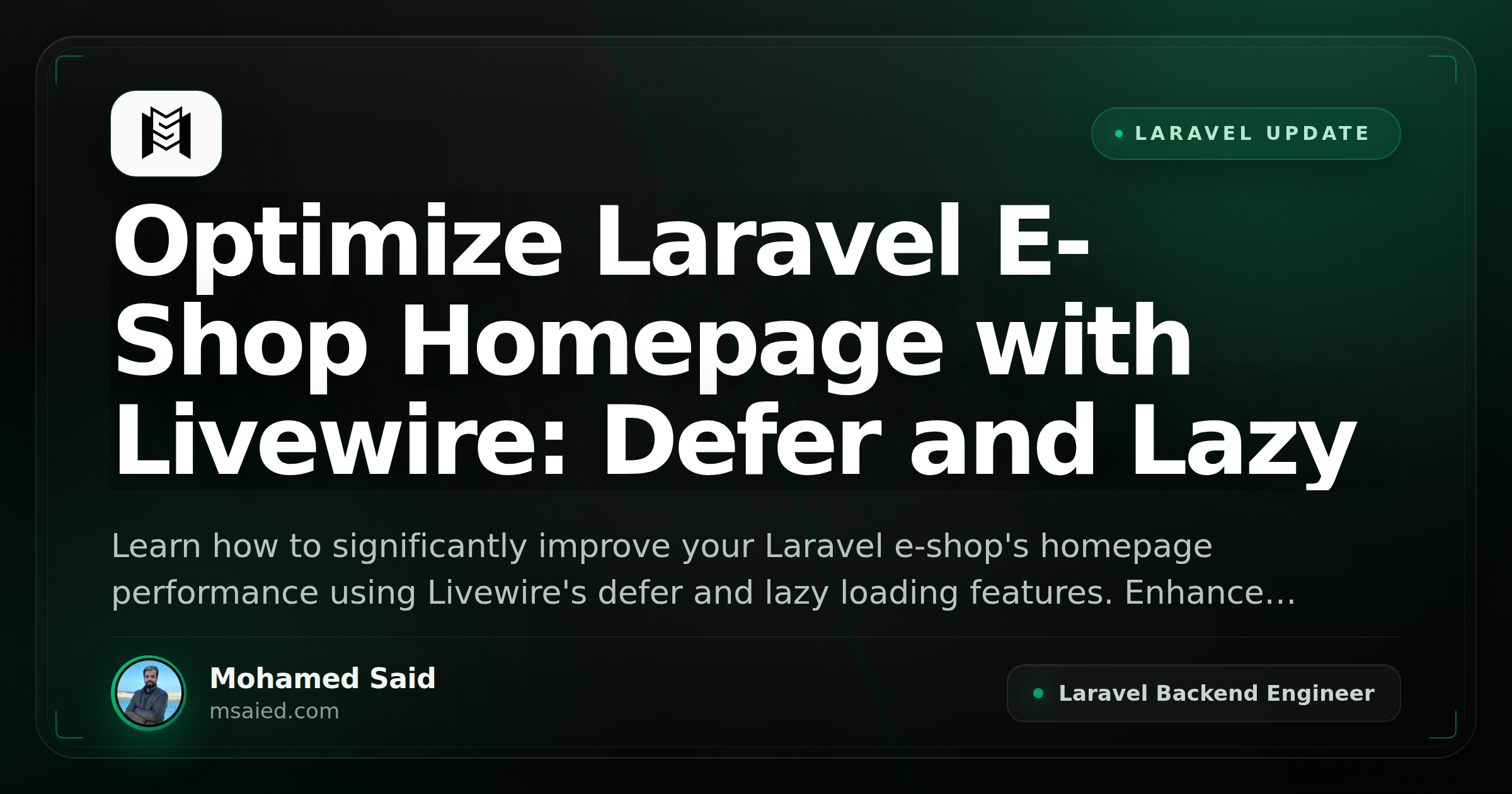 Optimize Laravel E-Shop Homepage with Livewire: Defer and Lazy
