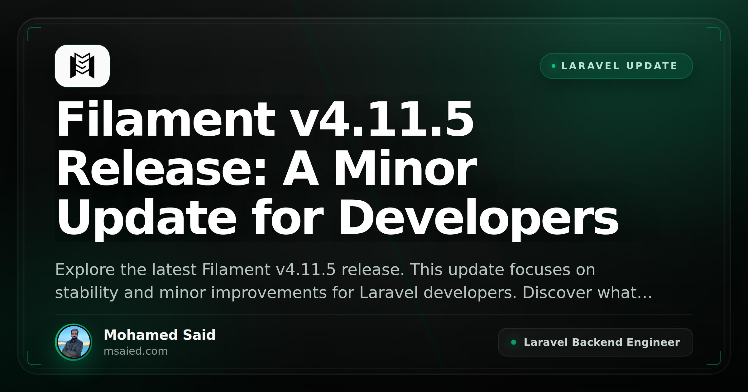 Filament v4.11.5 Release: A Minor Update for Developers