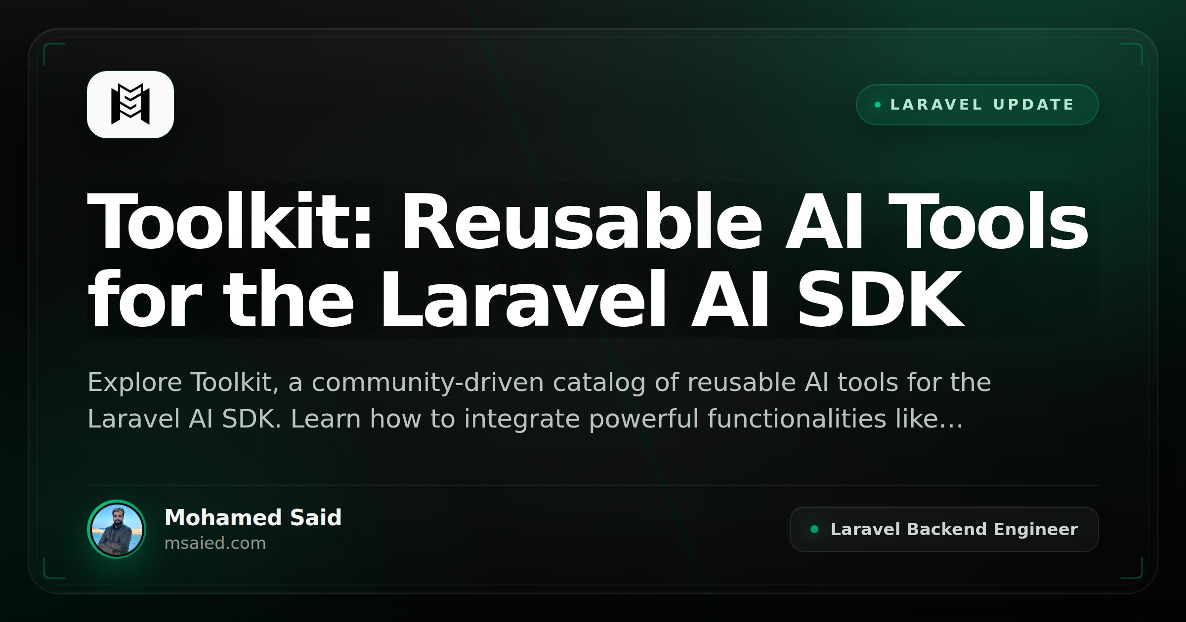 Toolkit: Reusable AI Tools for the Laravel AI SDK