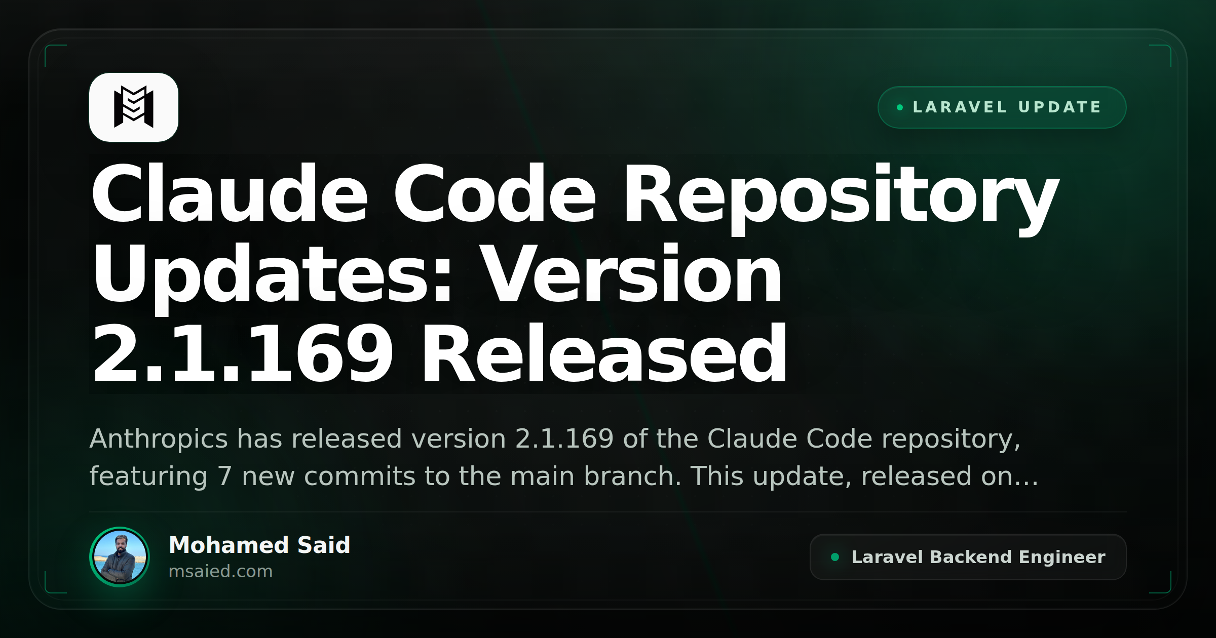 Claude Code Repository Updates: Version 2.1.169 Released
