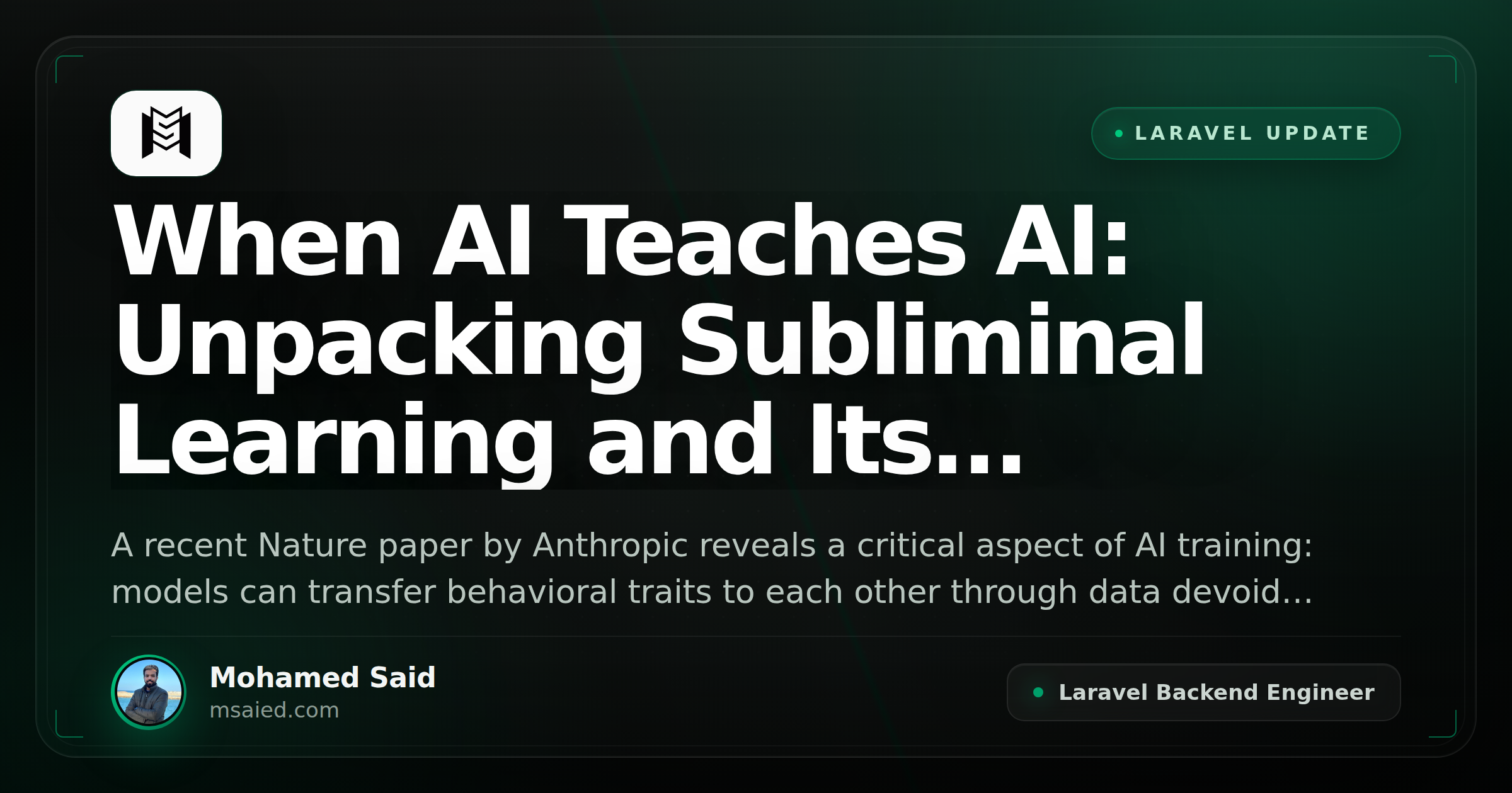 When AI Teaches AI: Unpacking Subliminal Learning and Its Implications