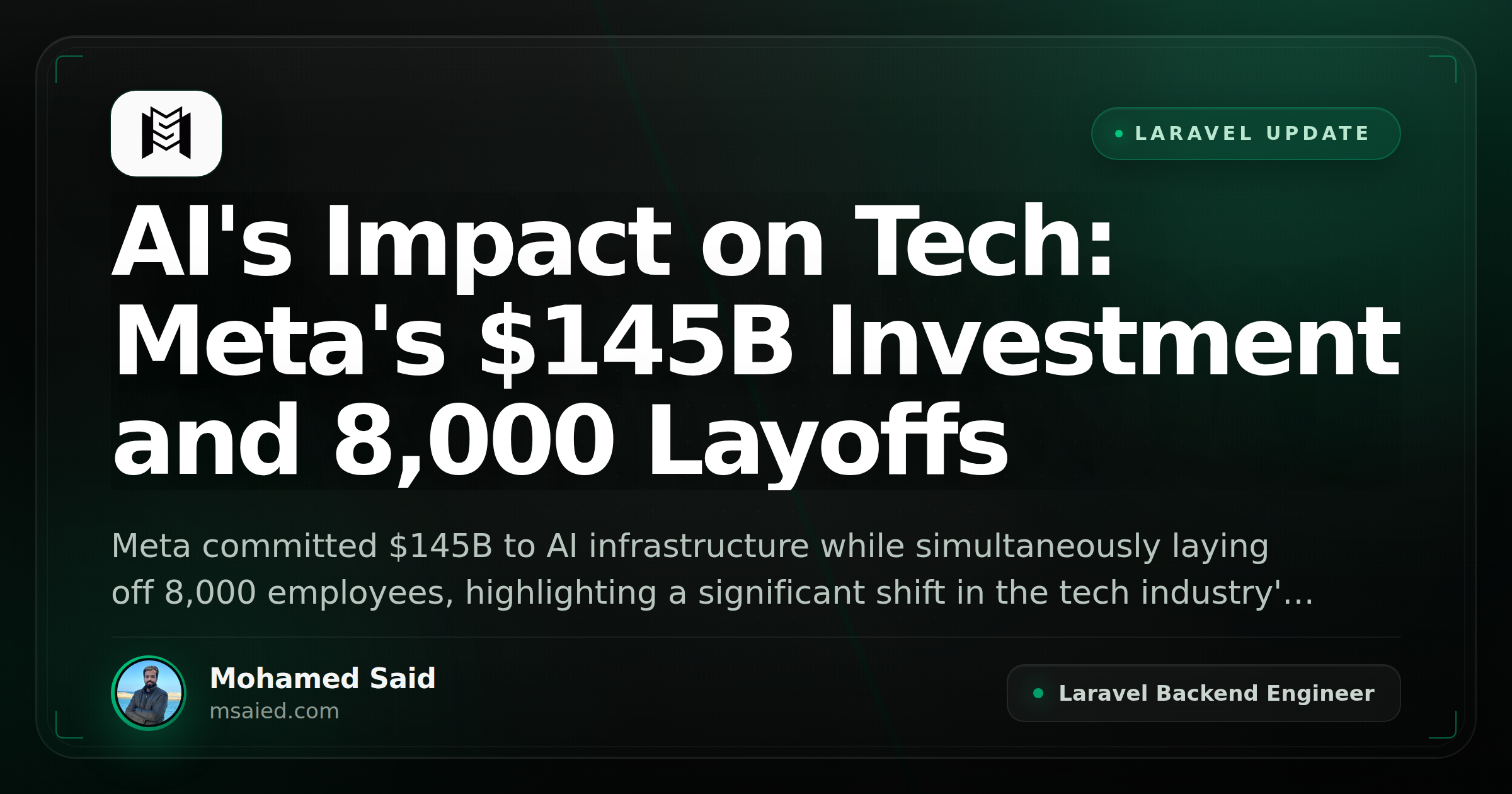 AI's Impact on Tech: Meta's $145B Investment and 8,000 Layoffs