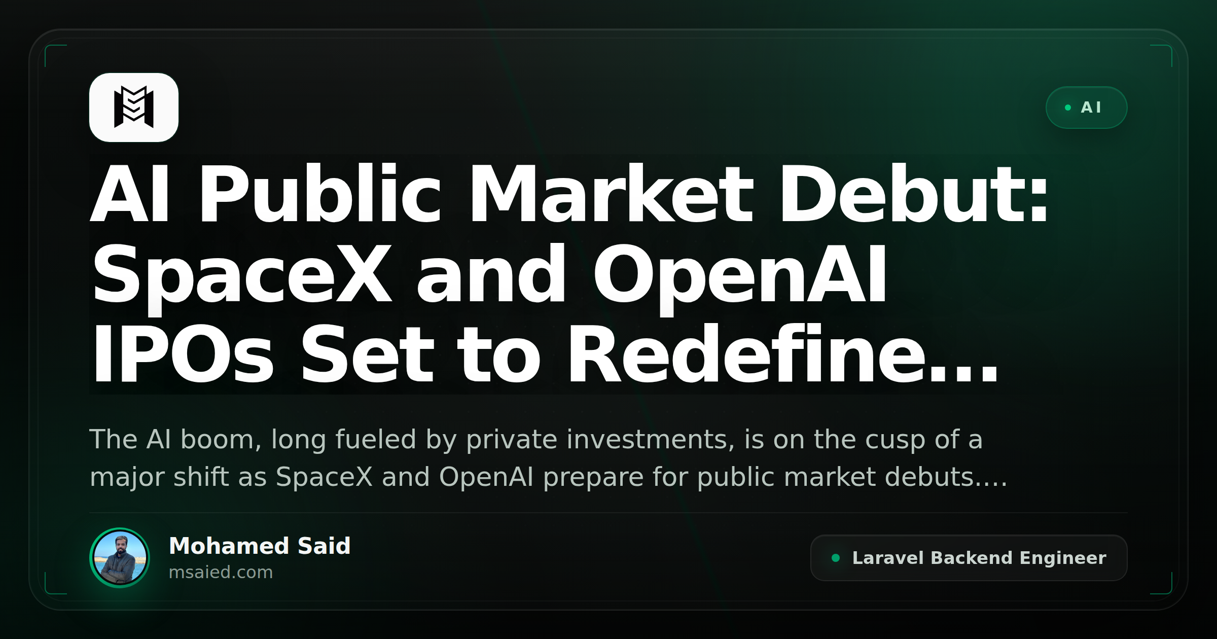 AI Public Market Debut: SpaceX and OpenAI IPOs Set to Redefine Valuations