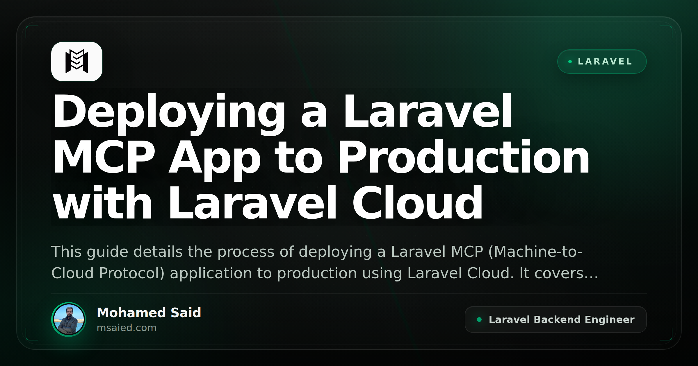 Deploying a Laravel MCP App to Production with Laravel Cloud
