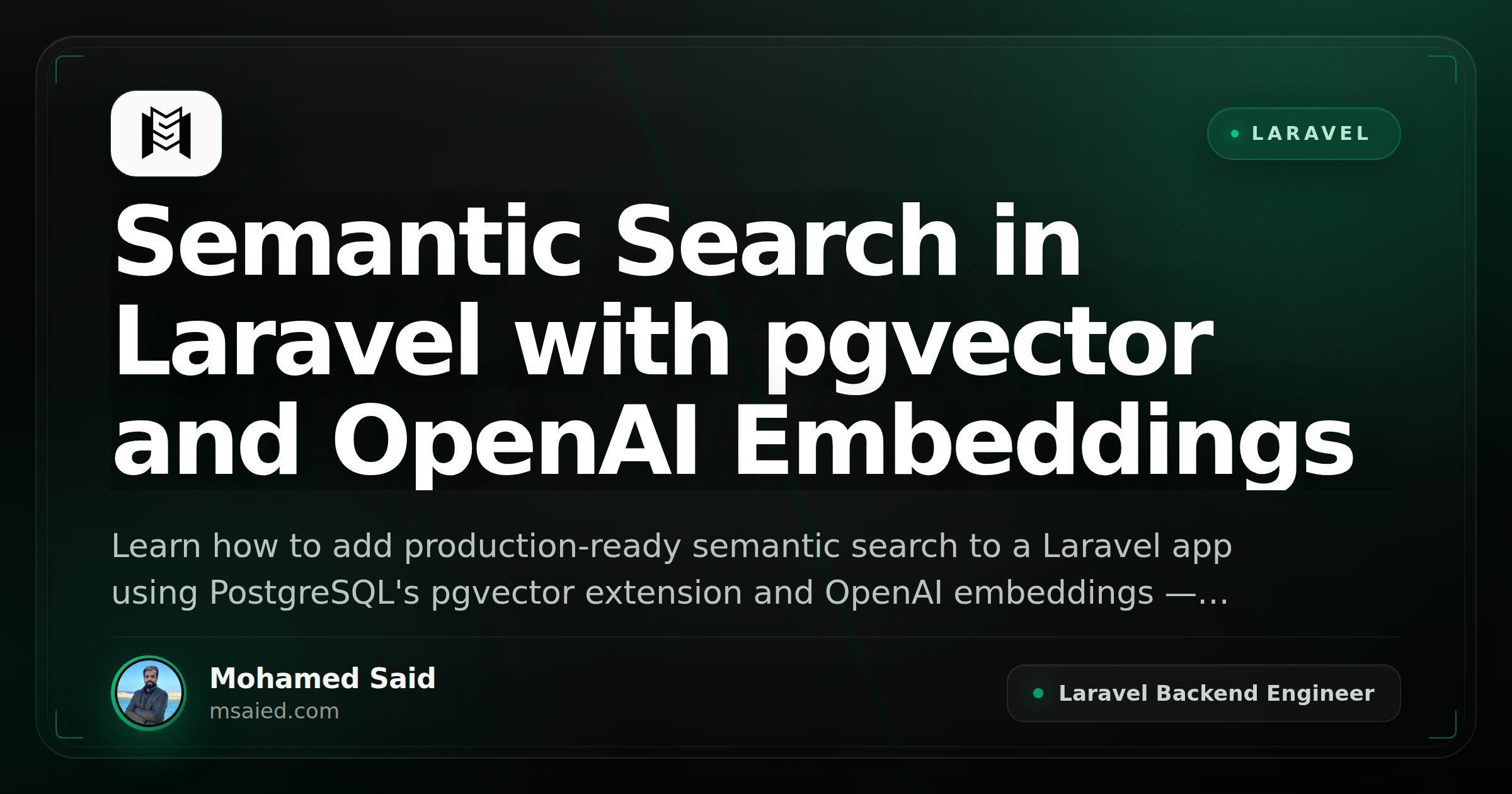 Semantic Search in Laravel with pgvector and OpenAI Embeddings