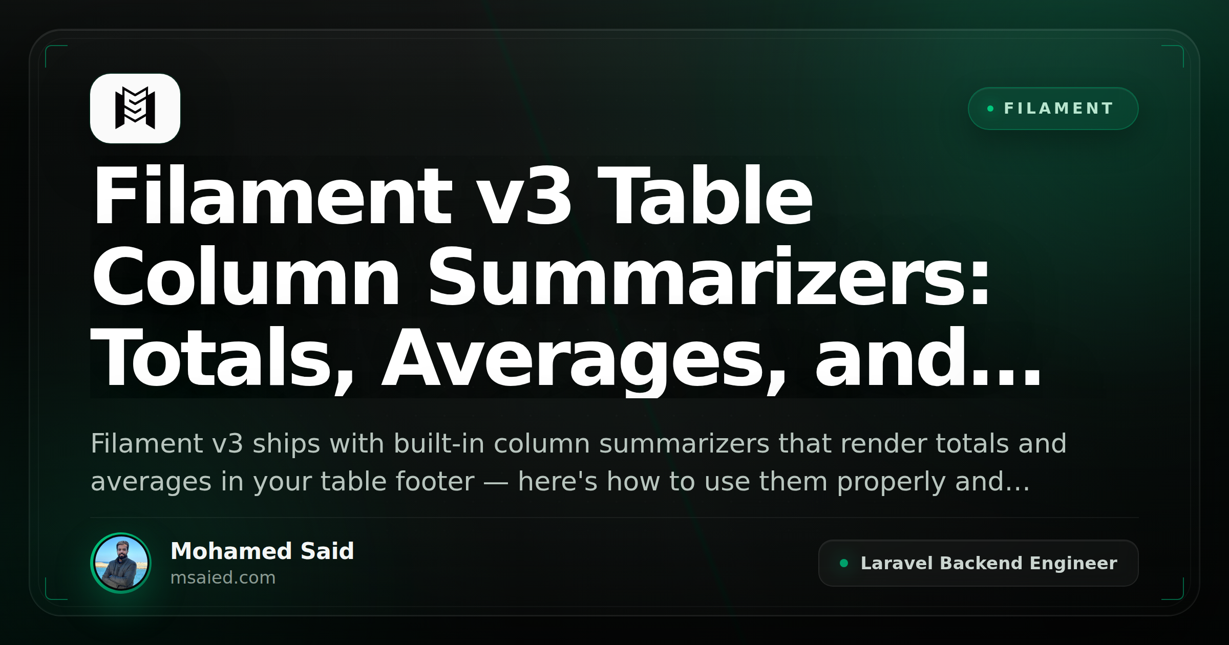 Filament v3 Table Column Summarizers: Totals, Averages, and Custom Aggregates