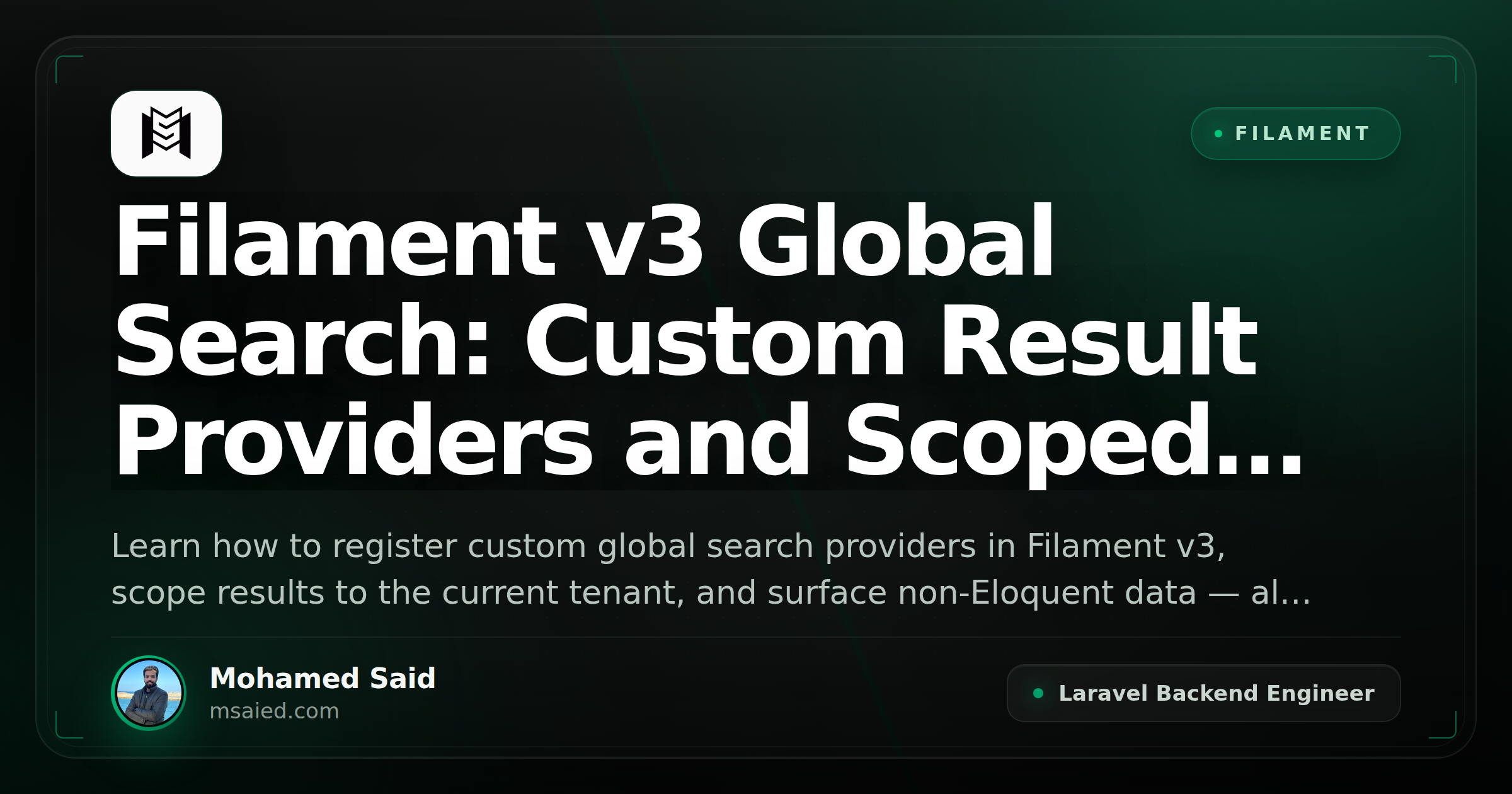 Filament v3 Global Search: Custom Result Providers and Scoped Tenant Isolation