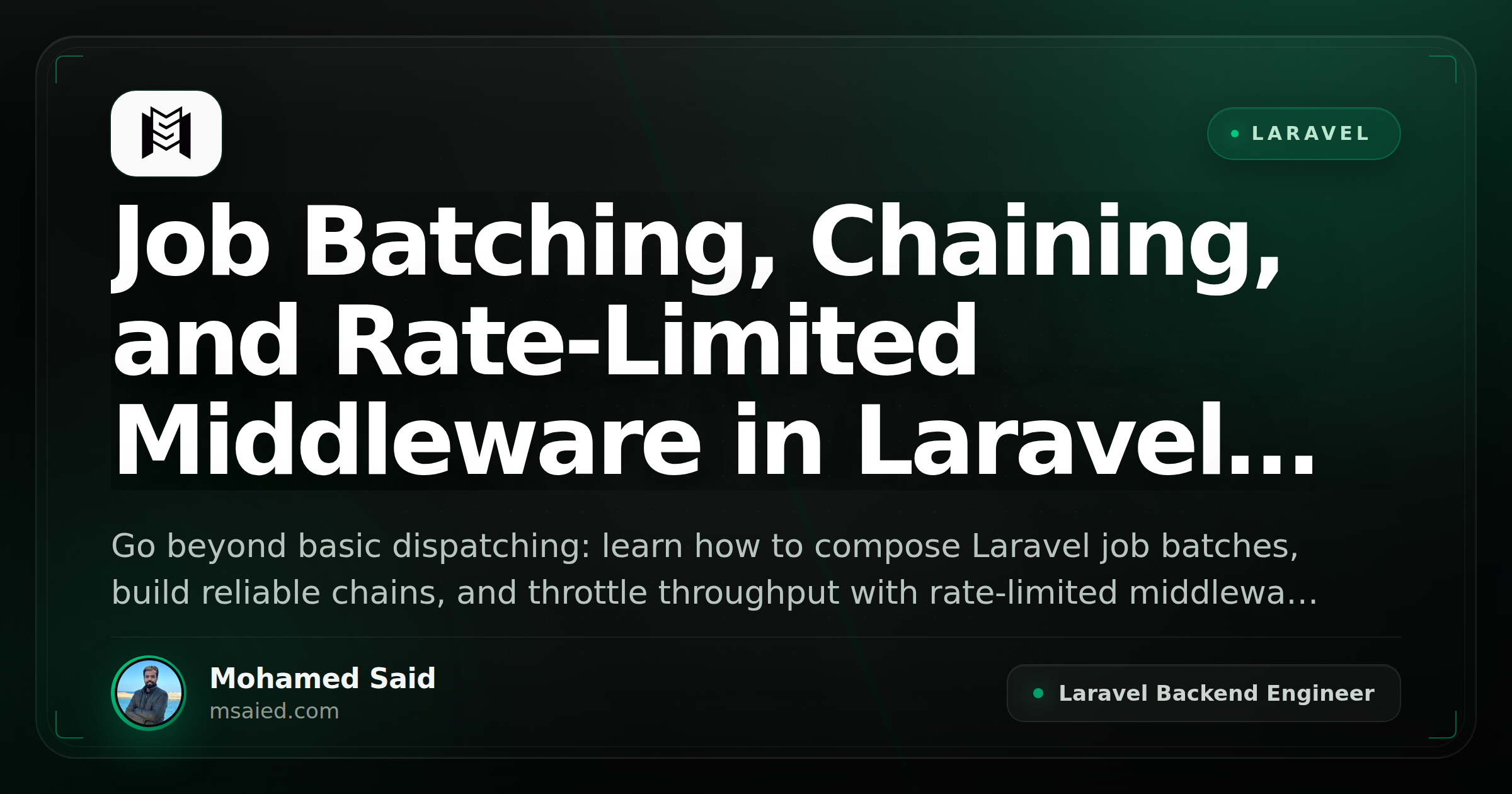 Job Batching, Chaining, and Rate-Limited Middleware in Laravel Queues