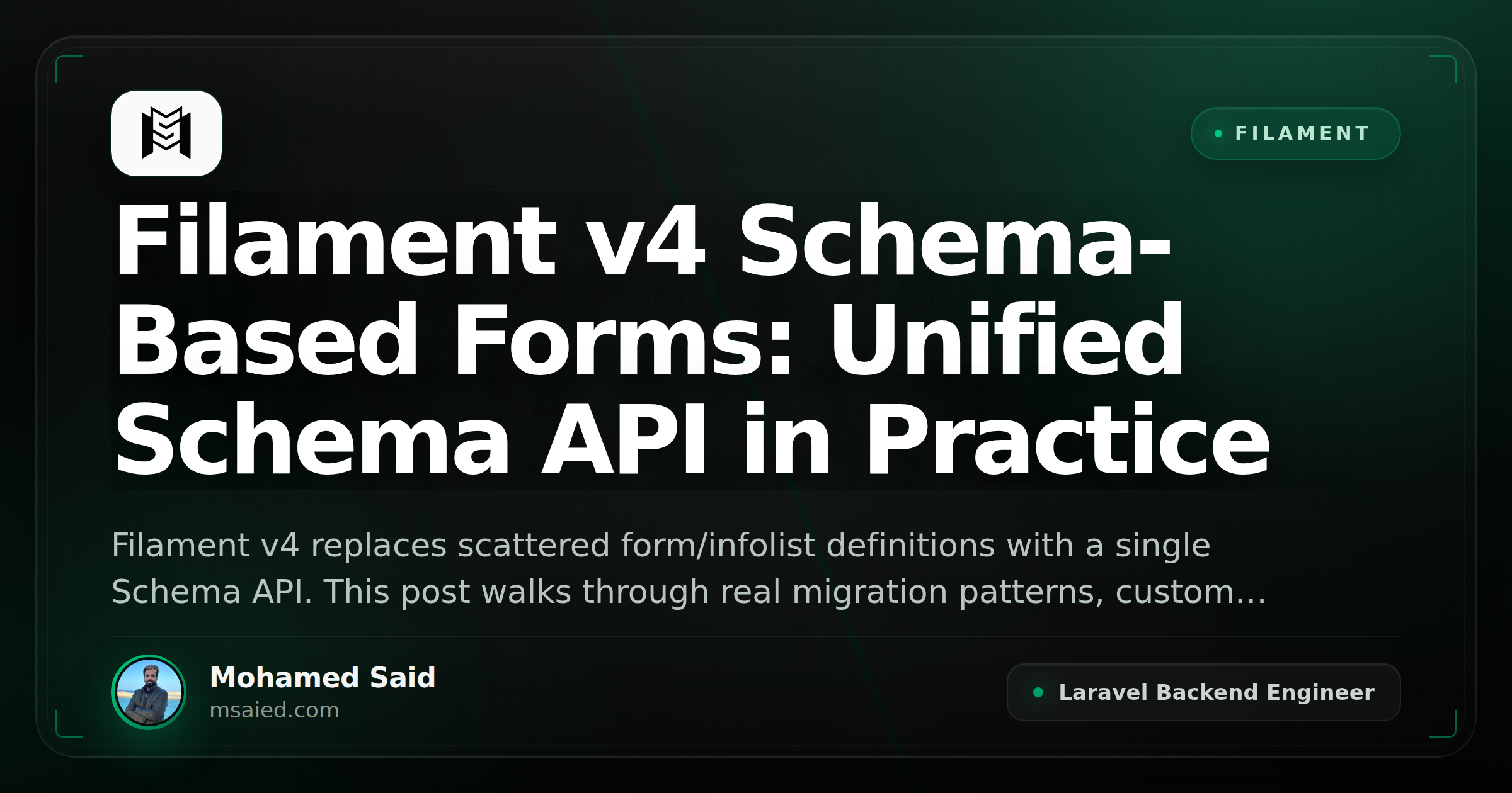 Filament v4 Schema-Based Forms: Unified Schema API in Practice