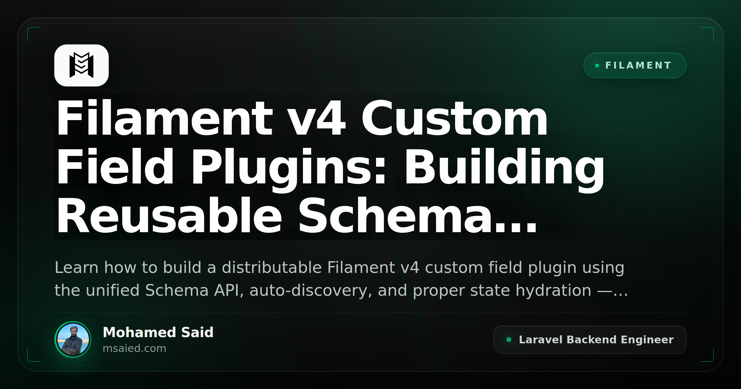 Filament v4 Custom Field Plugins: Building Reusable Schema Components