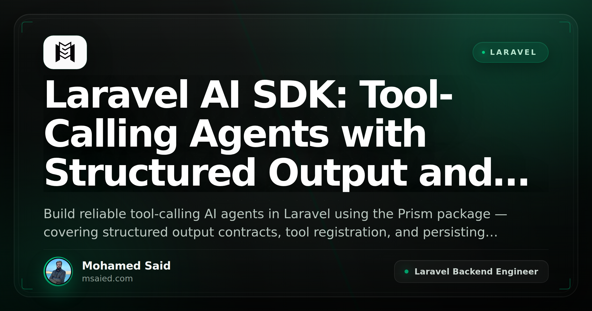 Laravel AI SDK: Tool-Calling Agents with Structured Output and Conversation Persistence