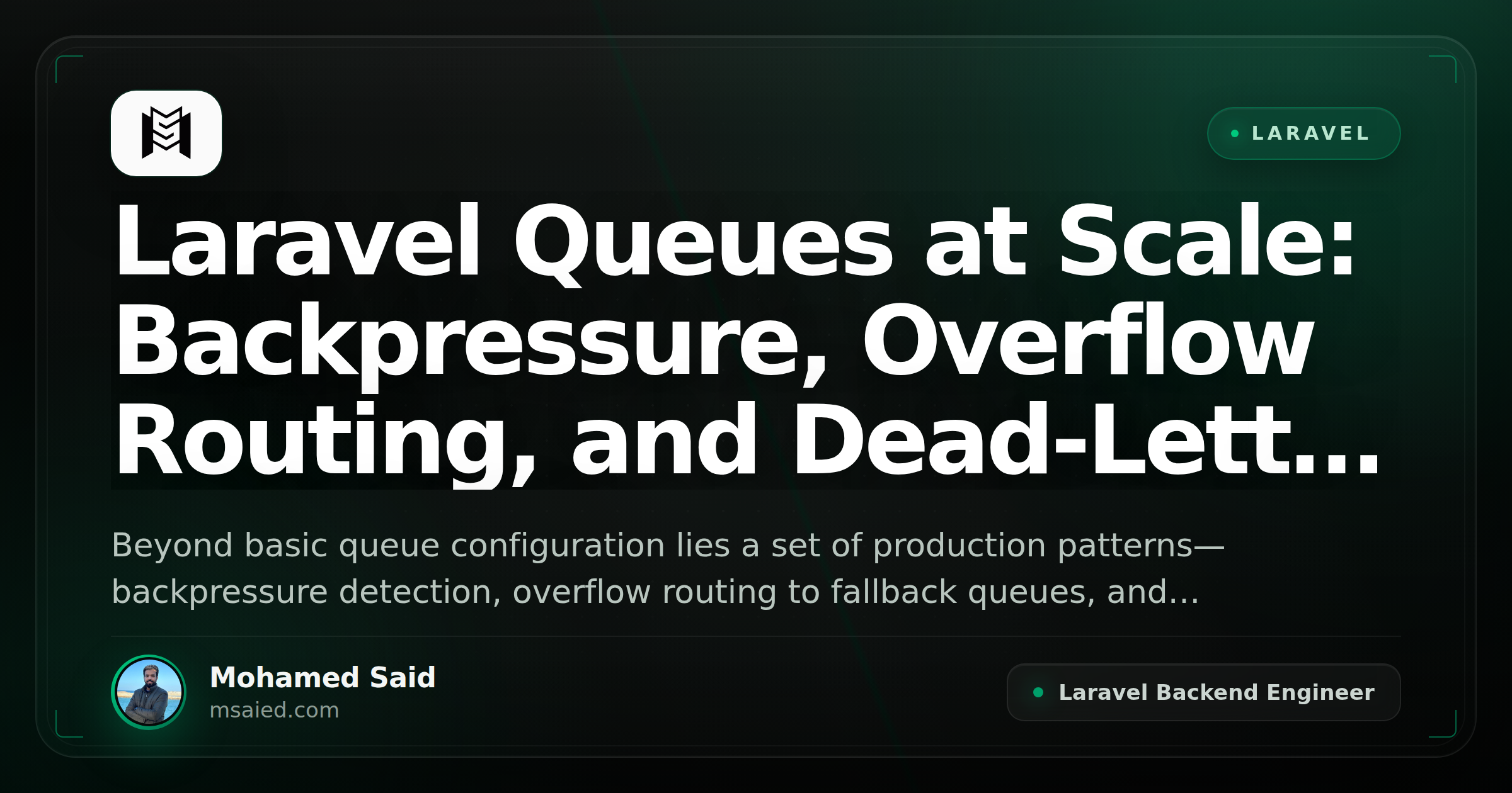 Laravel Queues at Scale: Backpressure, Overflow Routing, and Dead-Letter Strategies