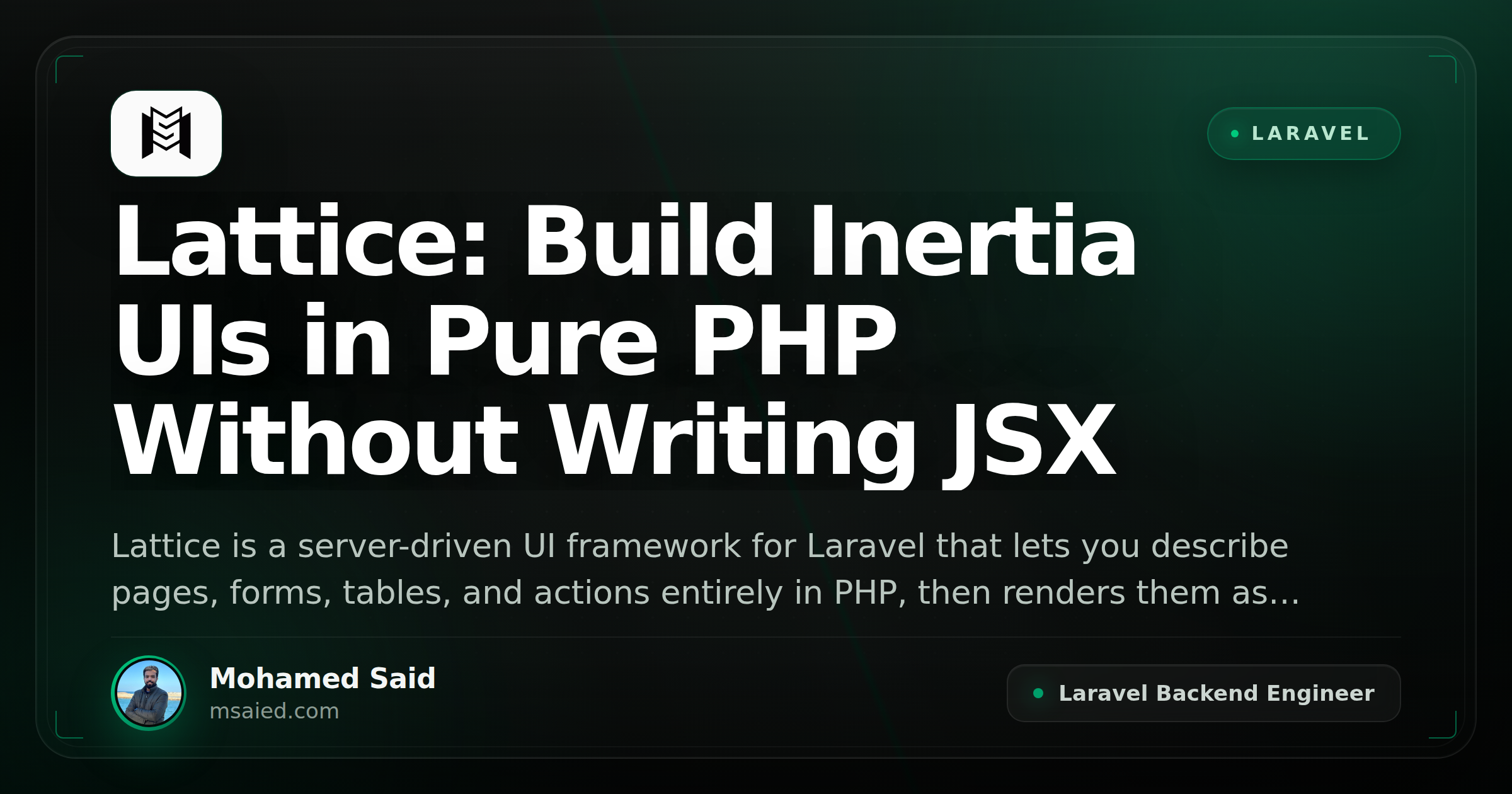 Lattice: Build Inertia UIs in Pure PHP Without Writing JSX