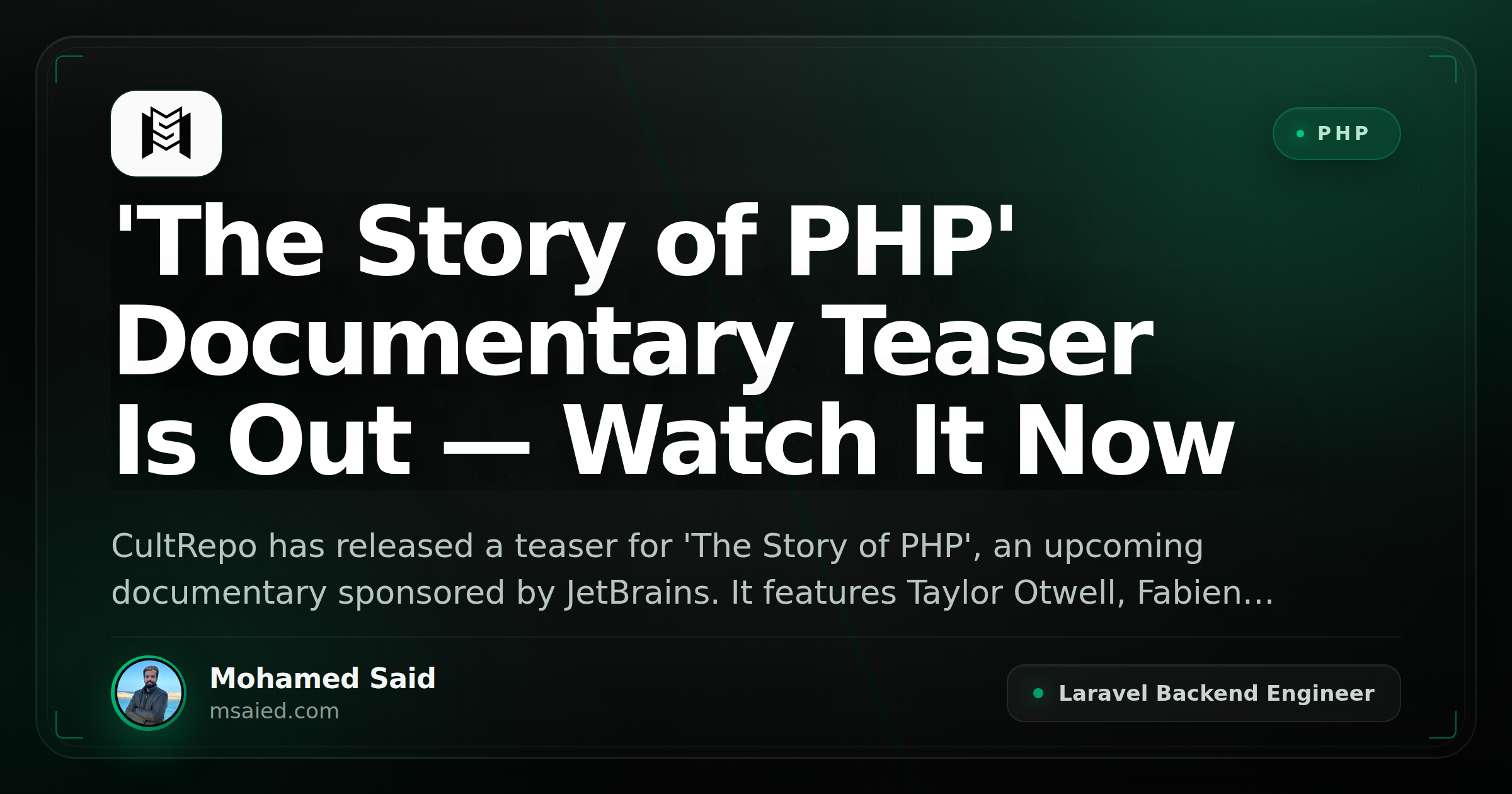 'The Story of PHP' Documentary Teaser Is Out — Watch It Now