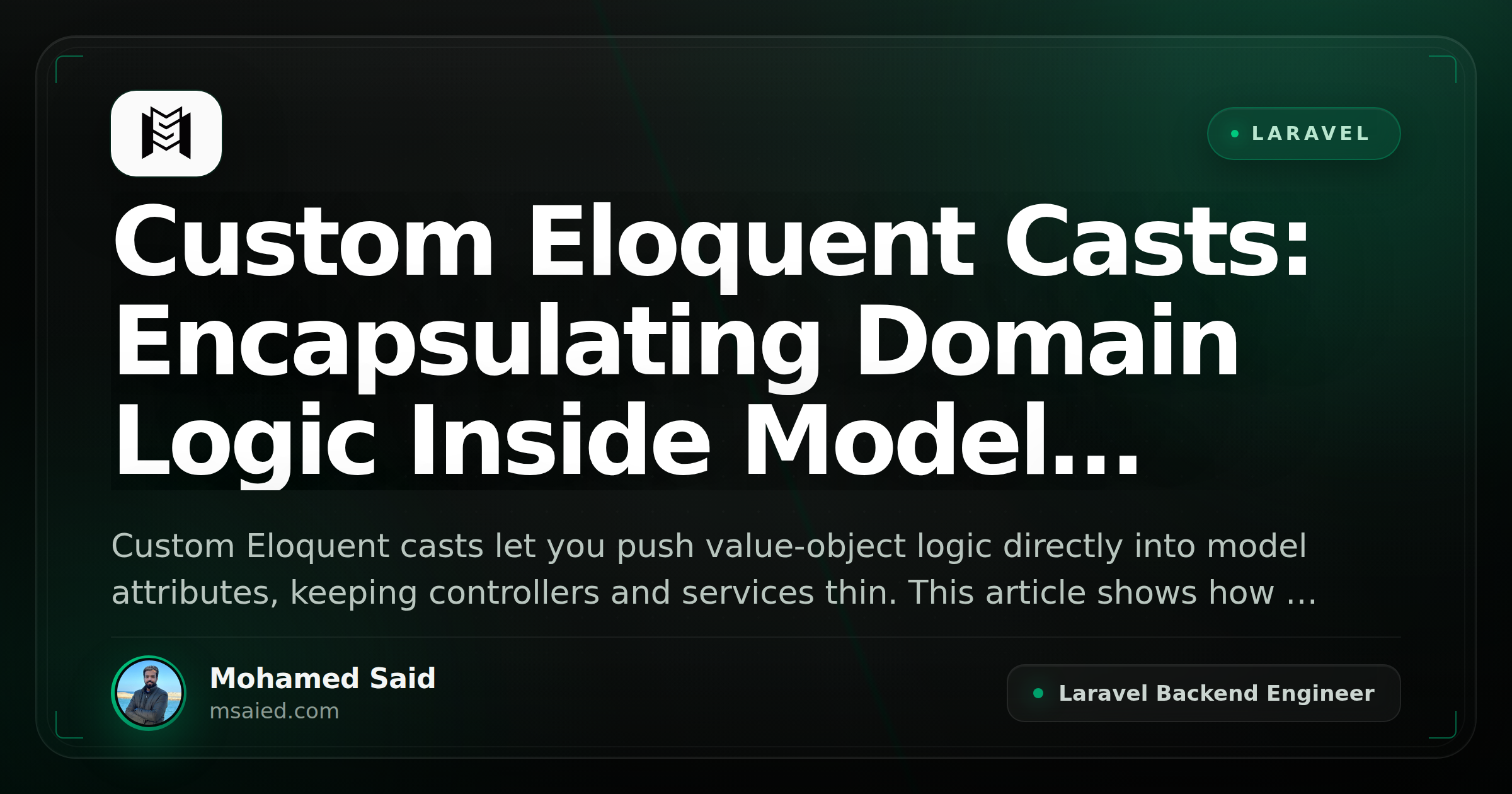 Custom Eloquent Casts: Encapsulating Domain Logic Inside Model Attributes