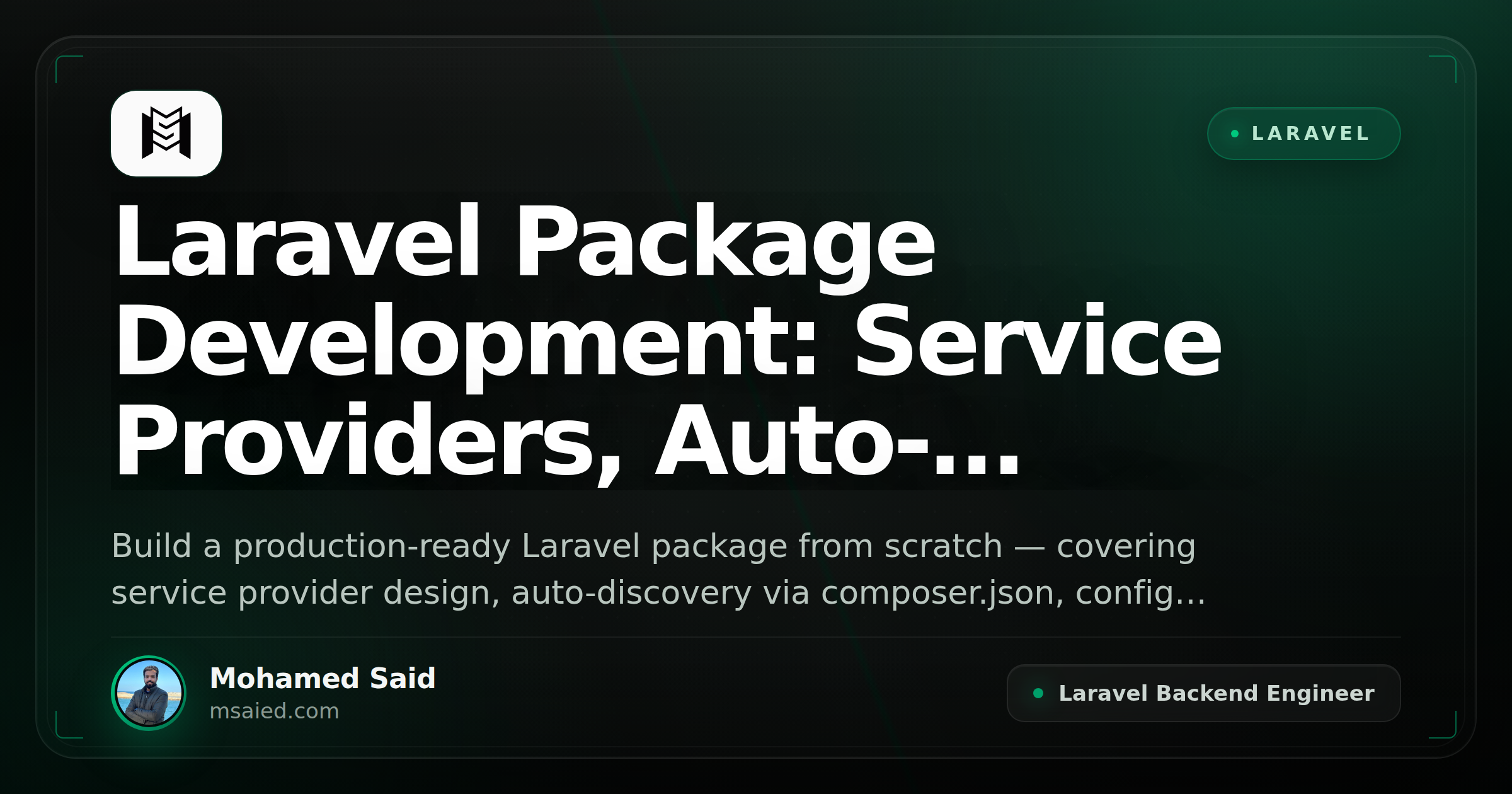 Laravel Package Development: Service Providers, Auto-Discovery, and Config Merging