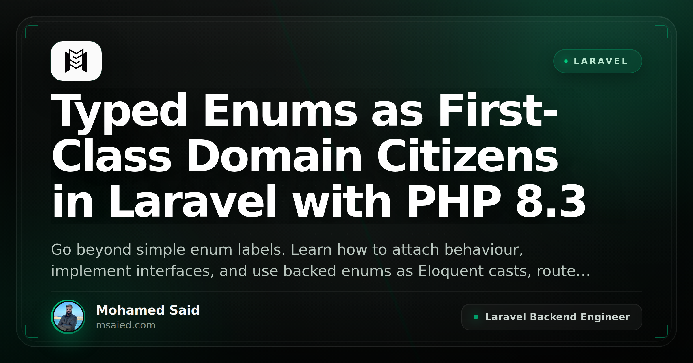 Typed Enums as First-Class Domain Citizens in Laravel with PHP 8.3