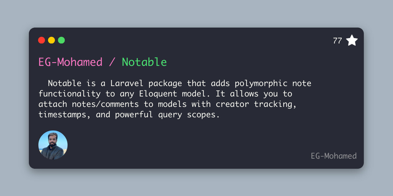 Notable: A Laravel Notes Package for Eloquent