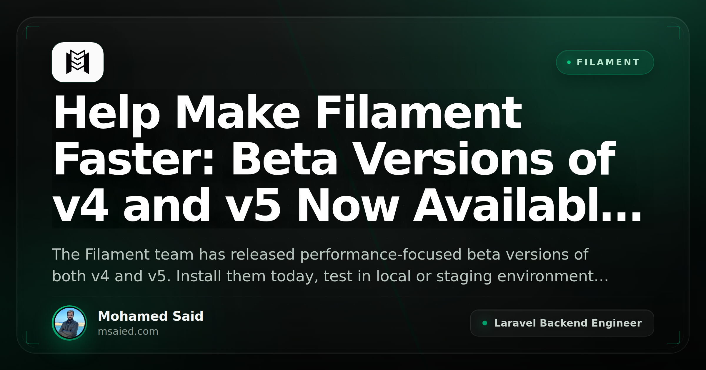Help Make Filament Faster: Beta Versions of v4 and v5 Now Available for Testing