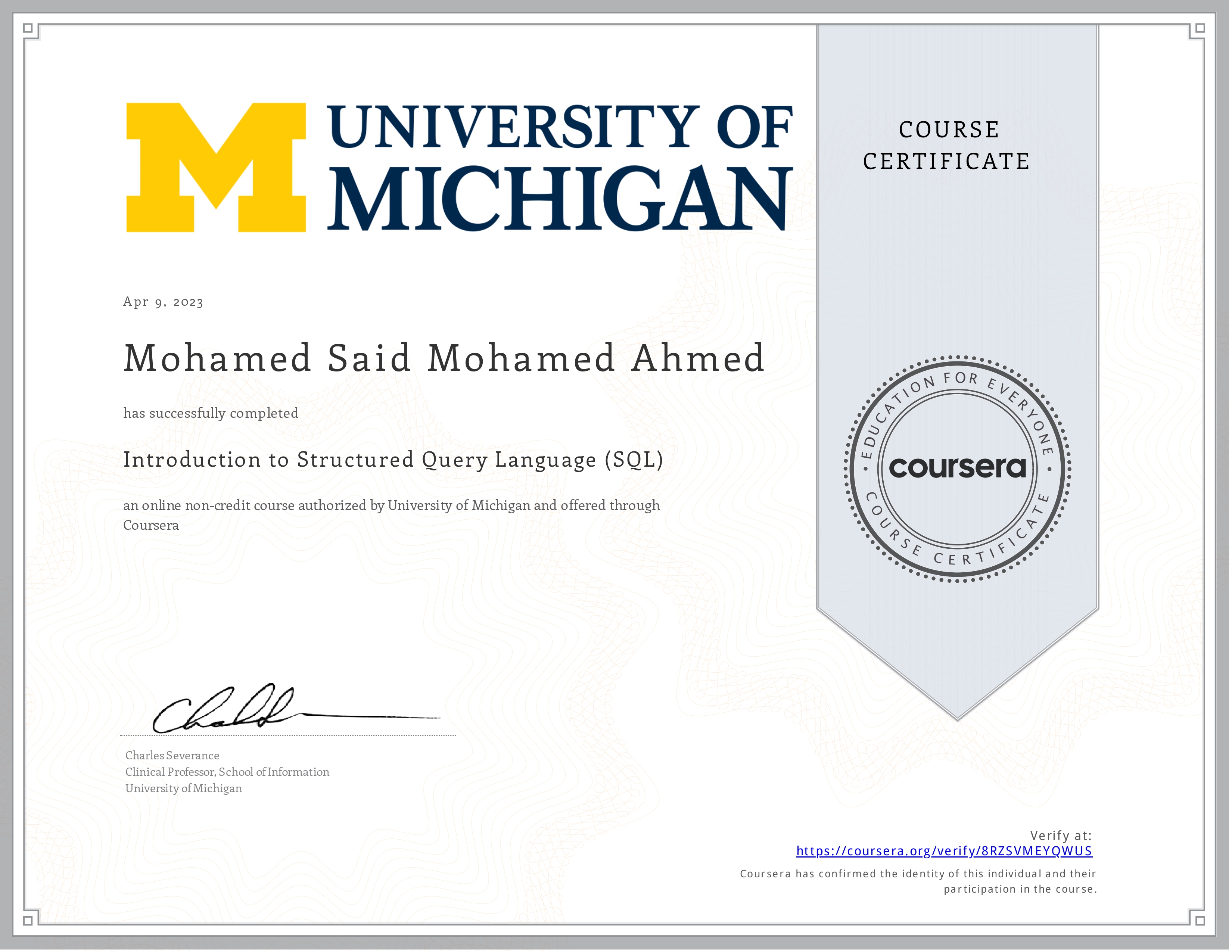 Introduction to Structured Query Language (SQL)