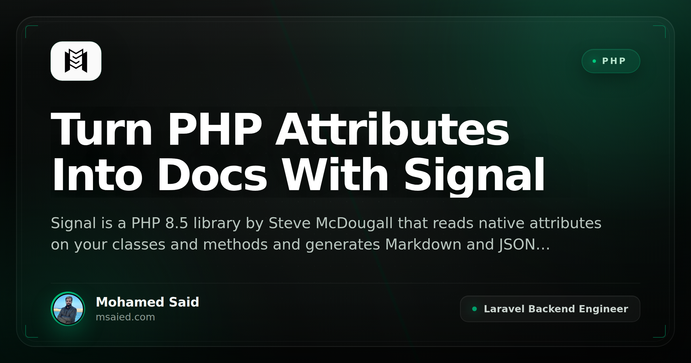 Turn PHP Attributes Into Docs With Signal