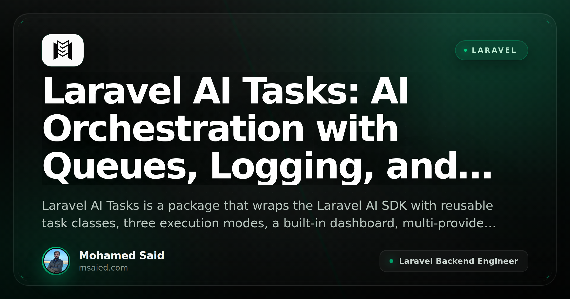 Laravel AI Tasks: AI Orchestration with Queues, Logging, and Cost Control