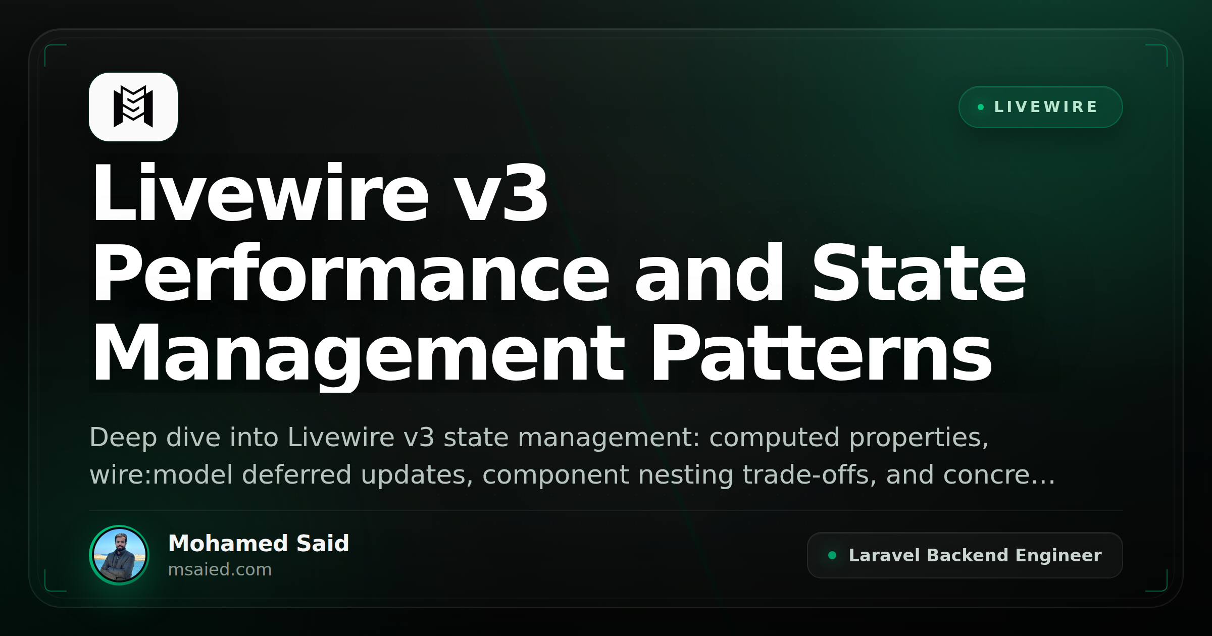 Livewire v3 Performance and State Management Patterns