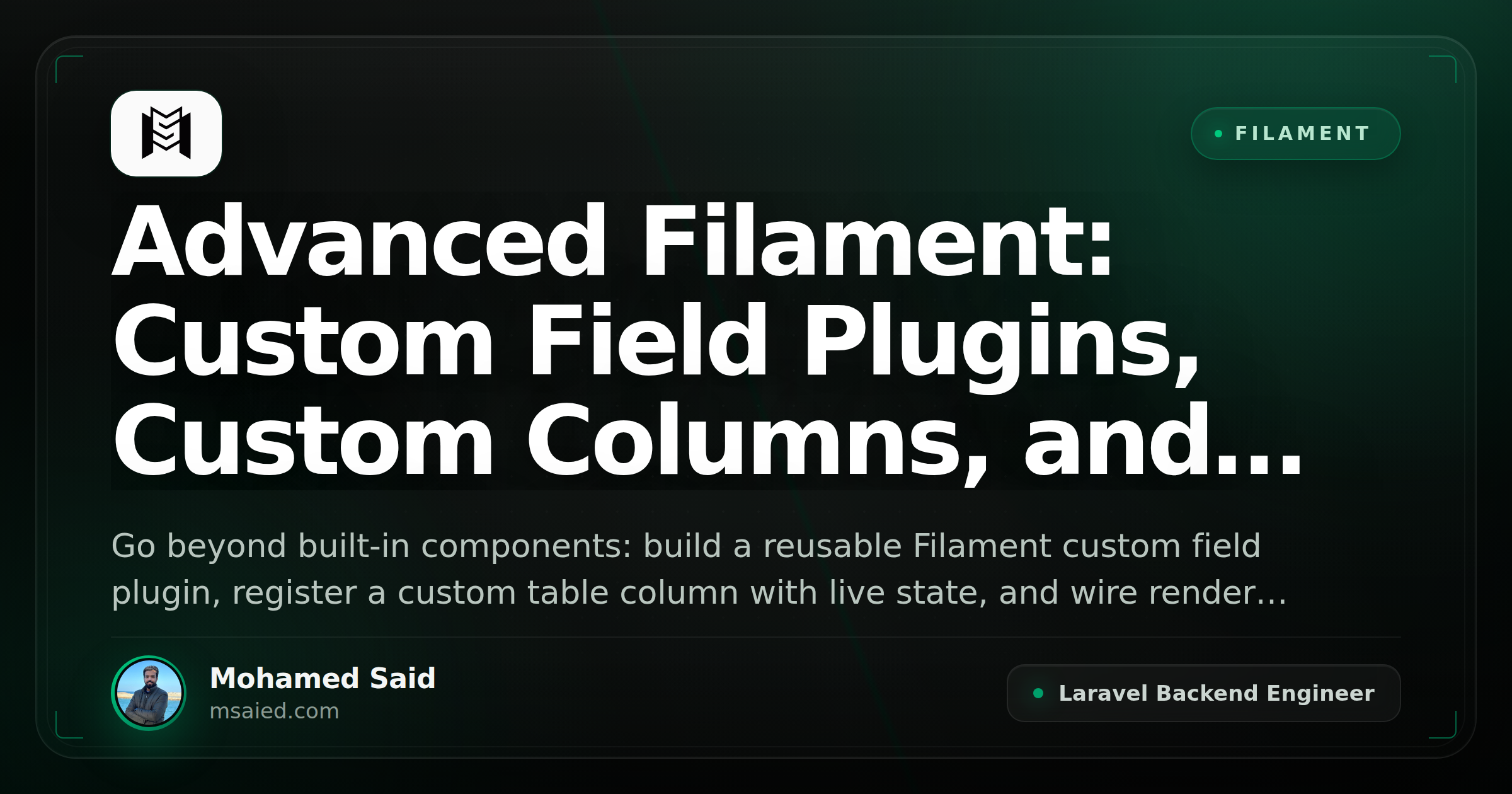 Advanced Filament: Custom Field Plugins, Custom Columns, and Render Hooks