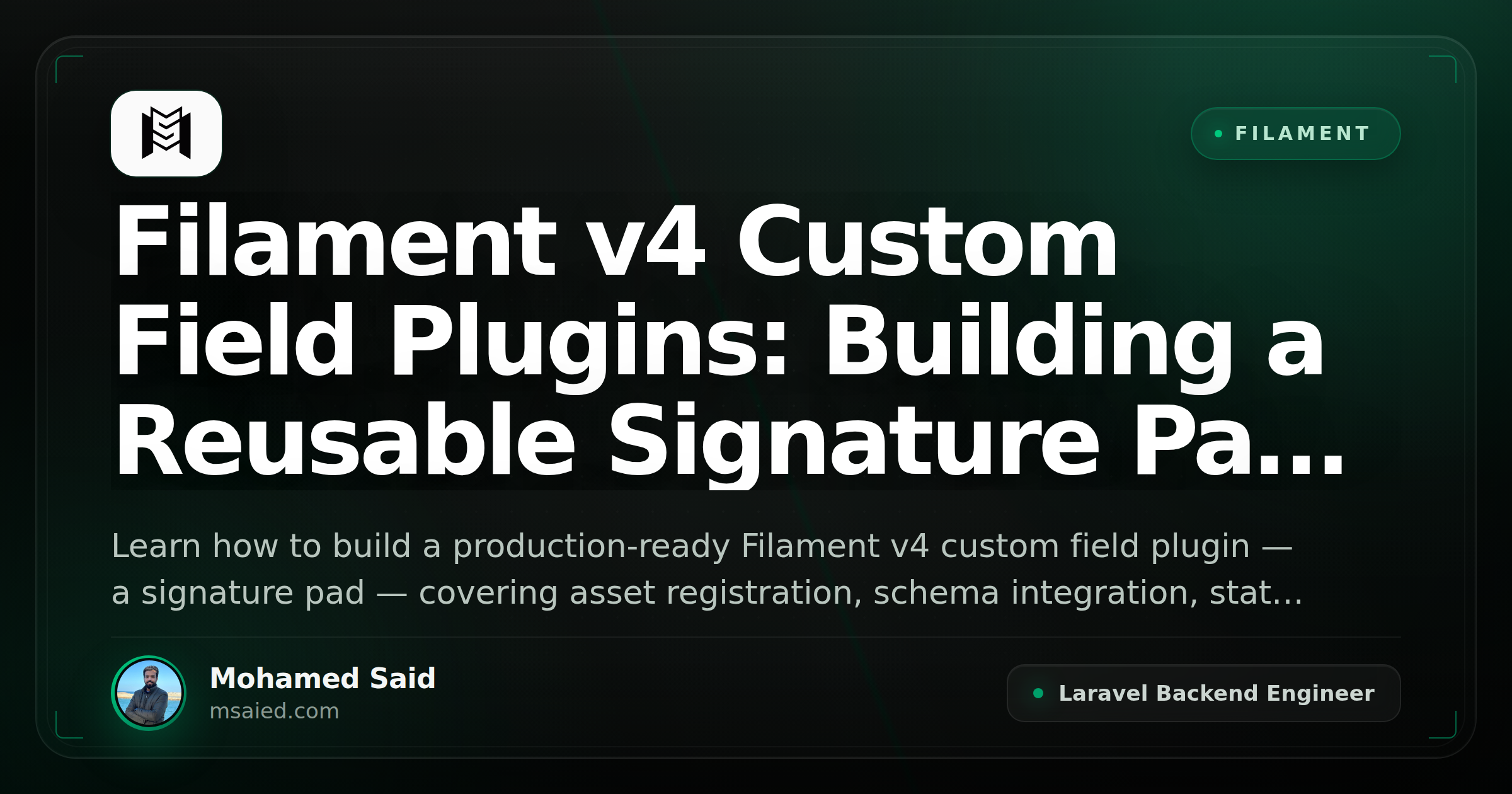 Filament v4 Custom Field Plugins: Building a Reusable Signature Pad Component