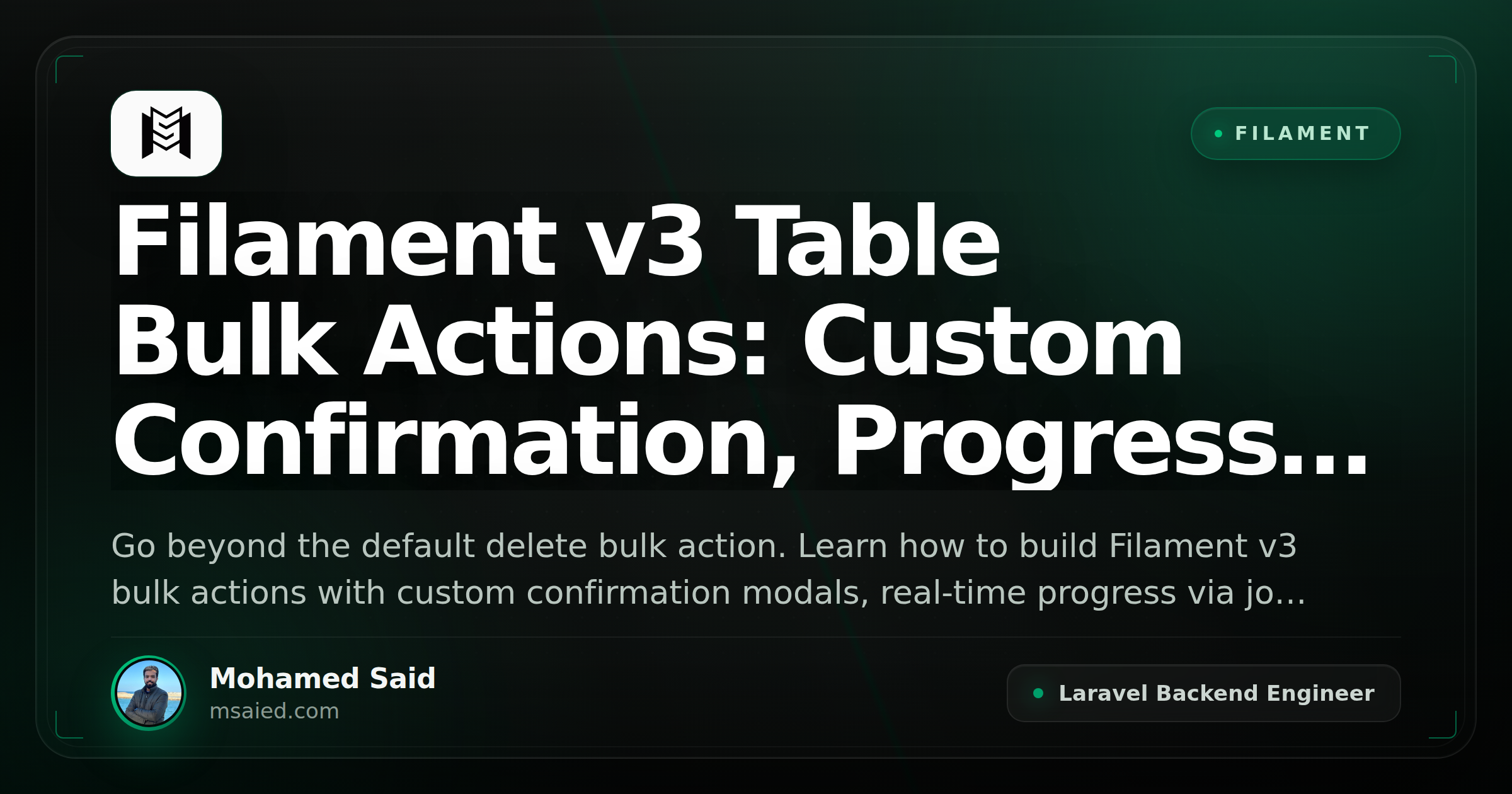 Filament v3 Table Bulk Actions: Custom Confirmation, Progress Feedback, and Job Dispatch