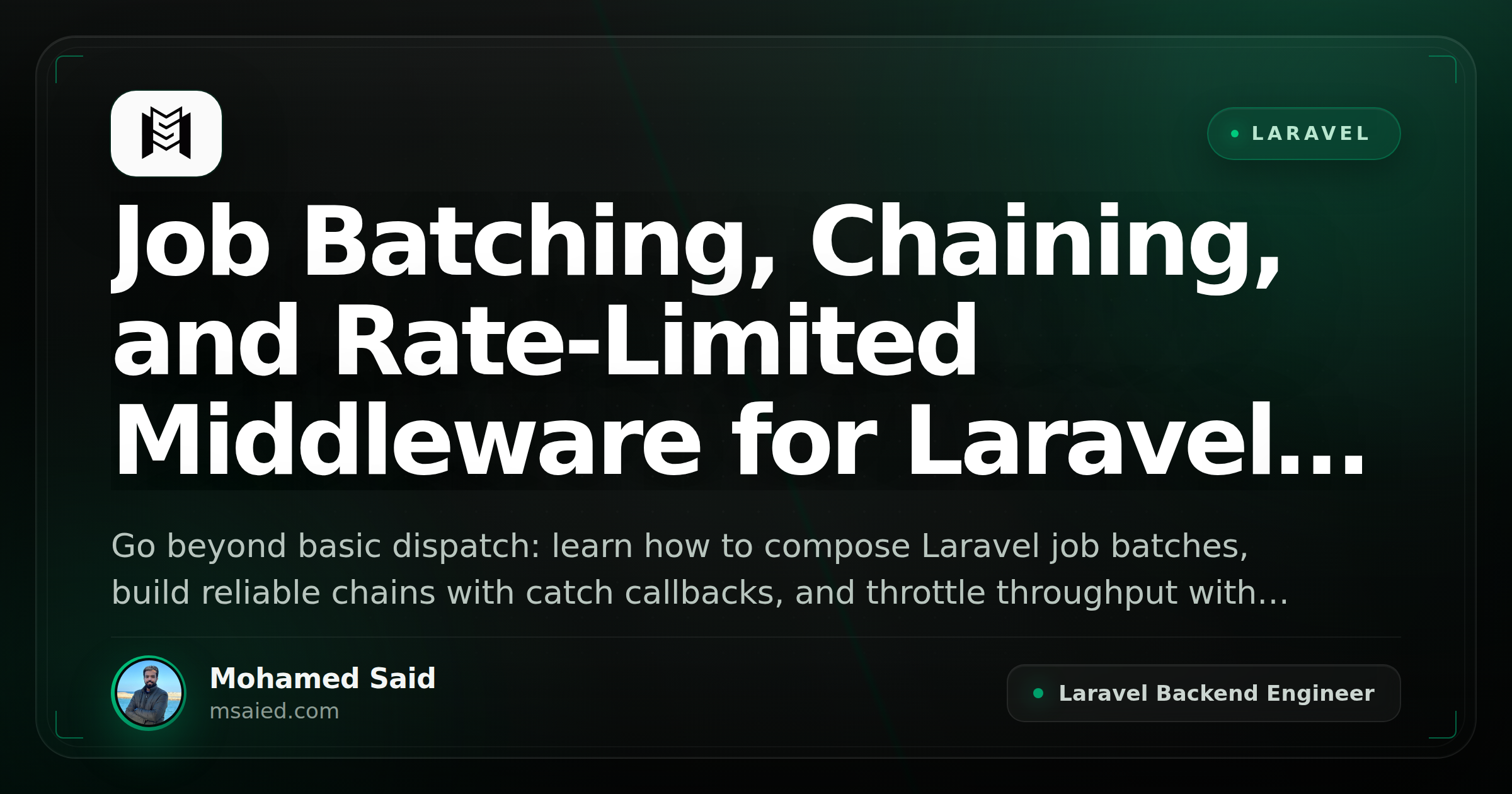 Job Batching, Chaining, and Rate-Limited Middleware for Laravel Queues