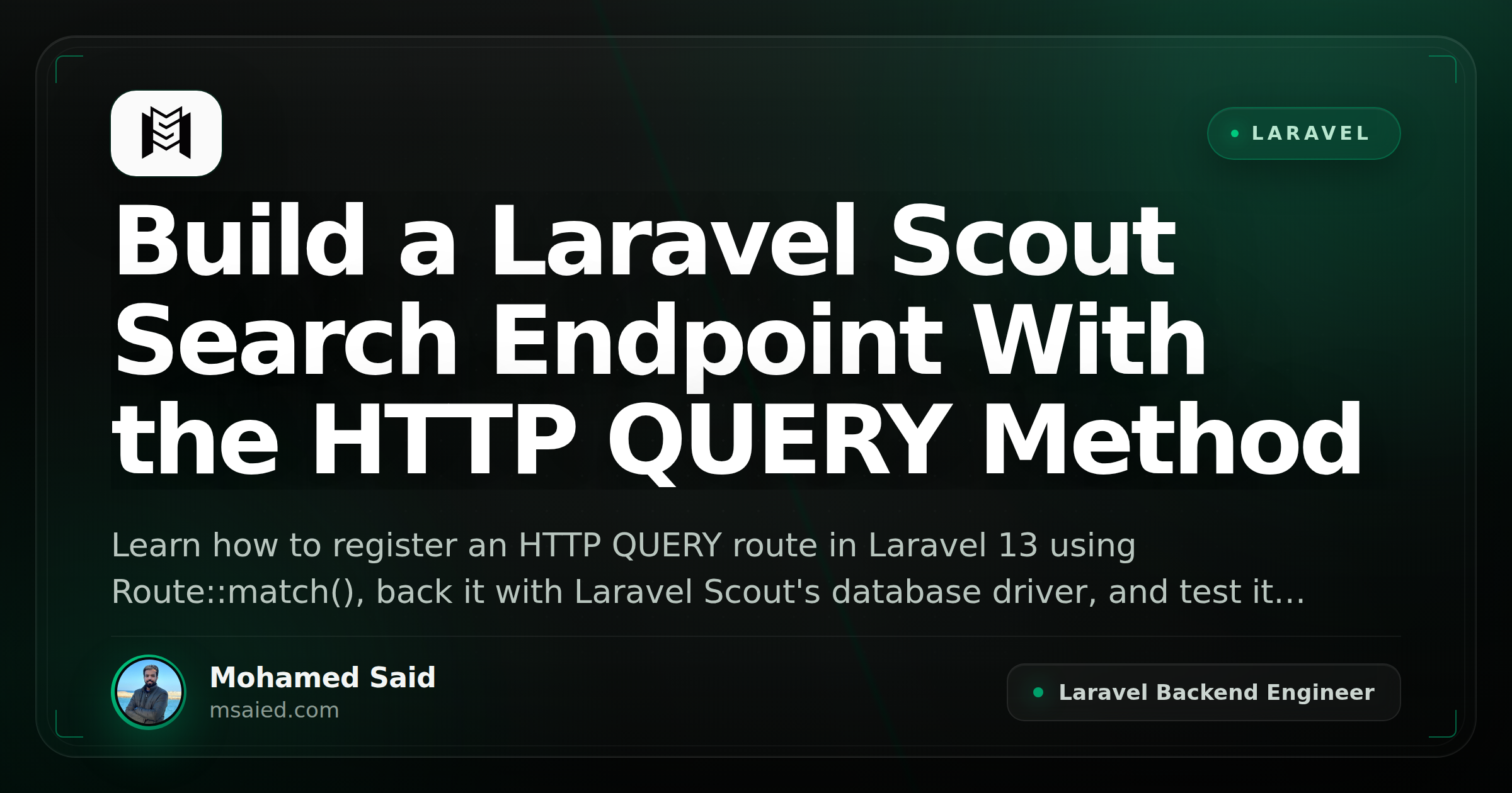 Build a Laravel Scout Search Endpoint With the HTTP QUERY Method