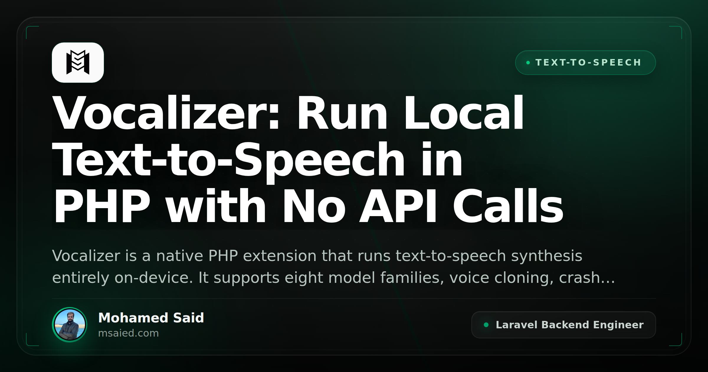Vocalizer: Run Local Text-to-Speech in PHP with No API Calls