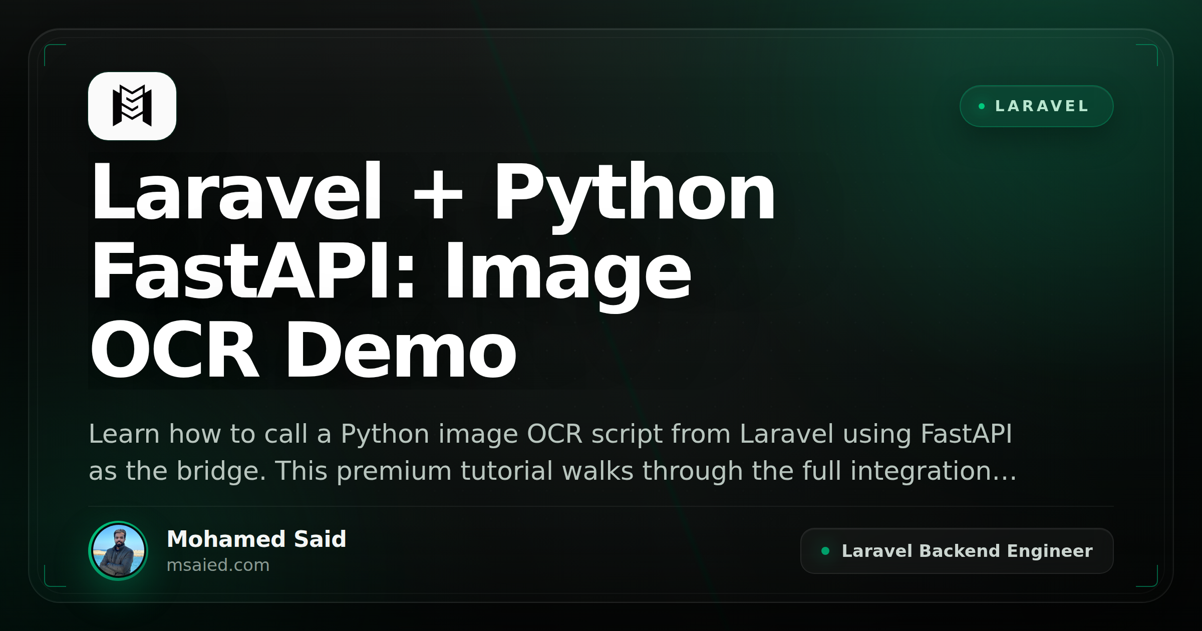 Laravel + Python FastAPI: Image OCR Demo