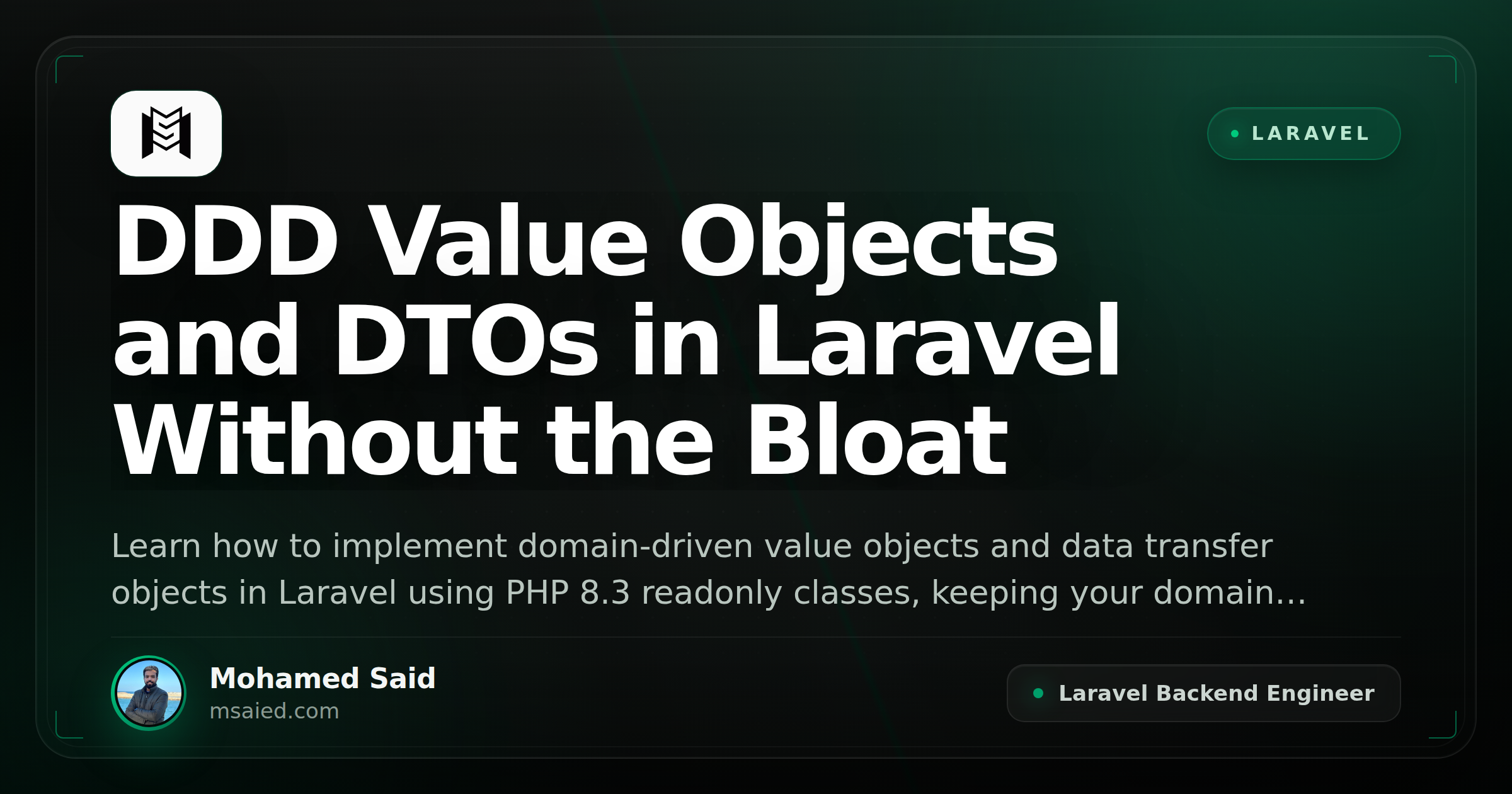 DDD Value Objects and DTOs in Laravel Without the Bloat