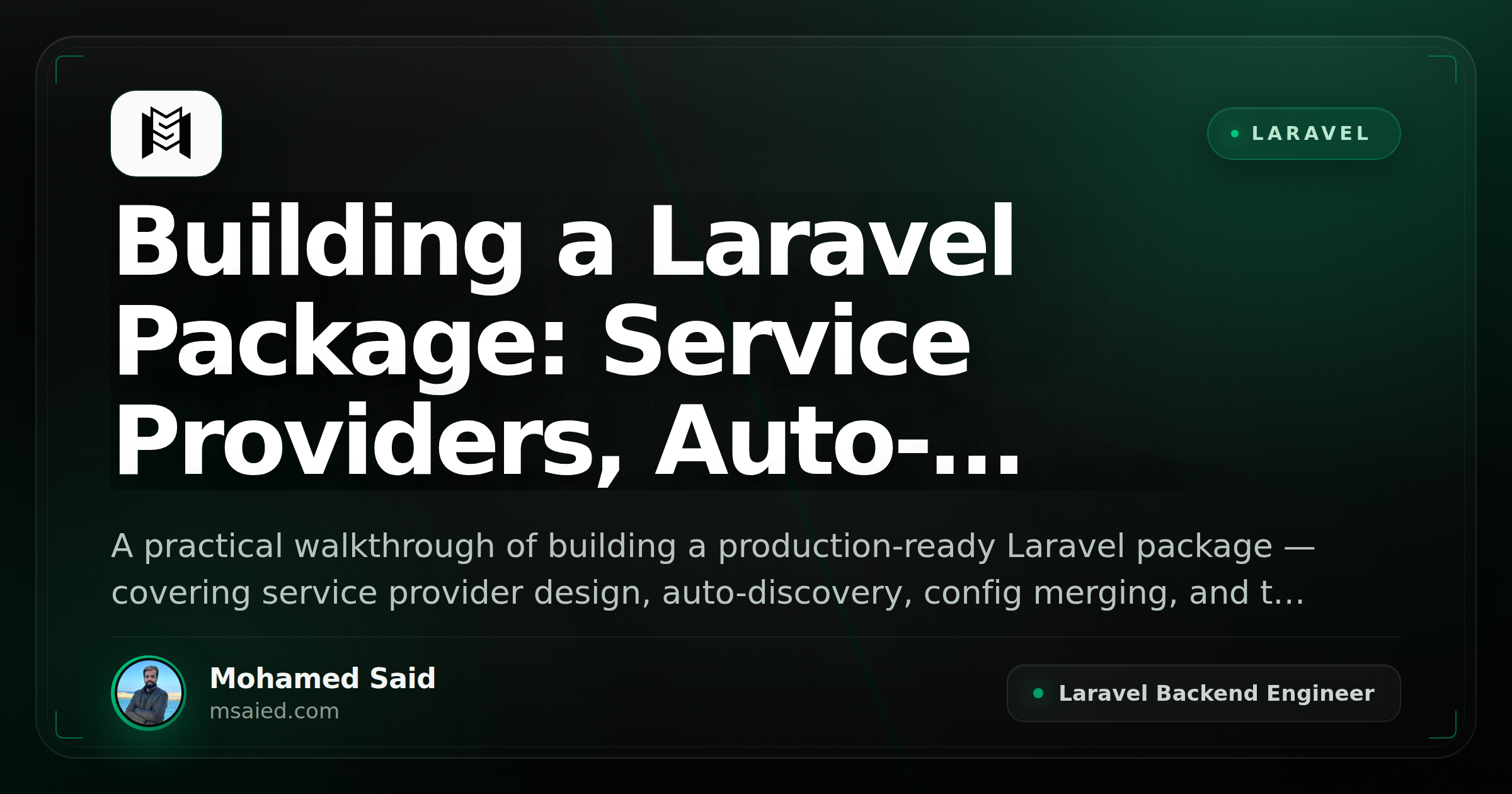 Building a Laravel Package: Service Providers, Auto-Discovery, and Config Merging