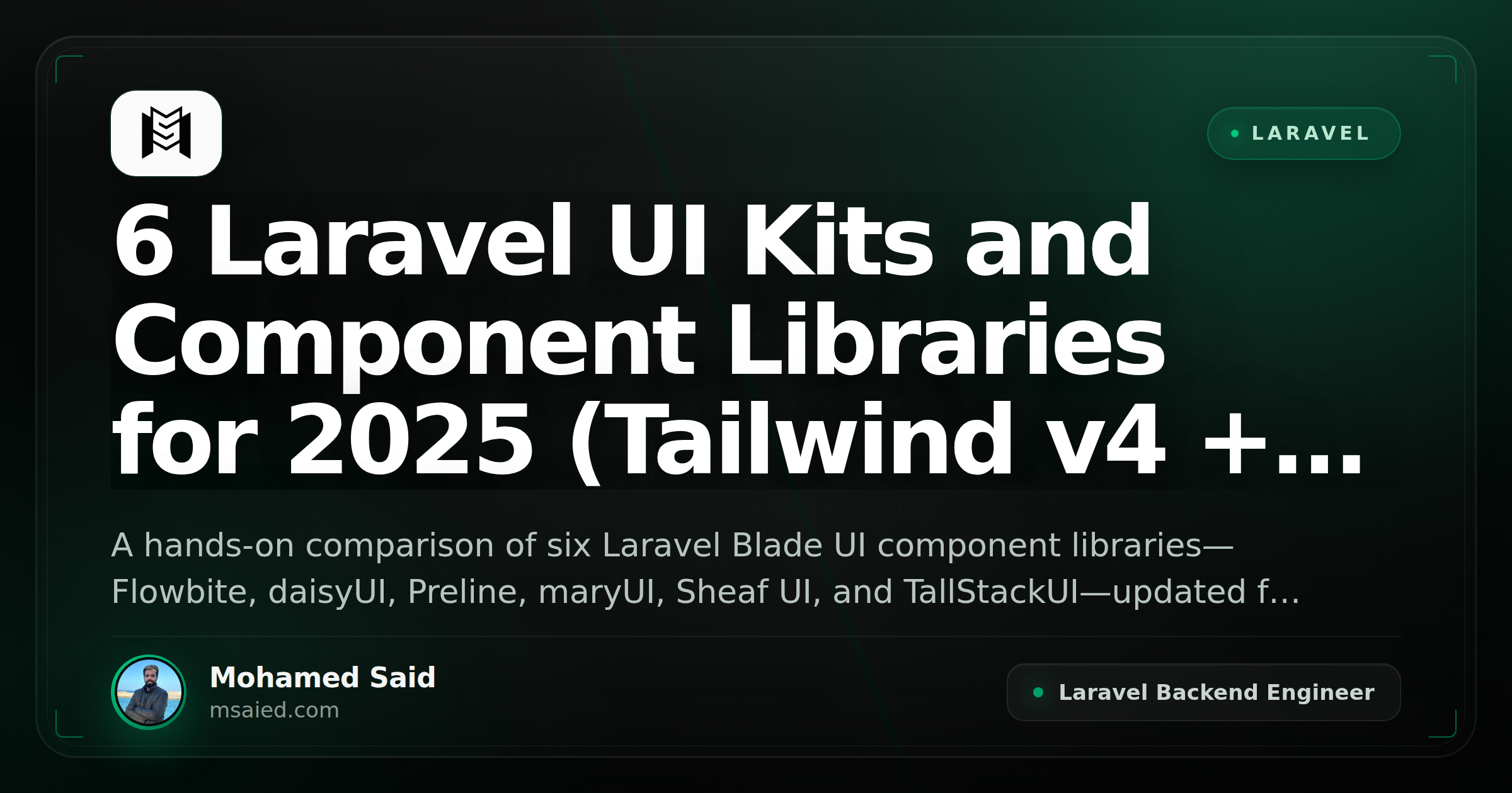 6 Laravel UI Kits and Component Libraries for 2025 (Tailwind v4 + Livewire)
