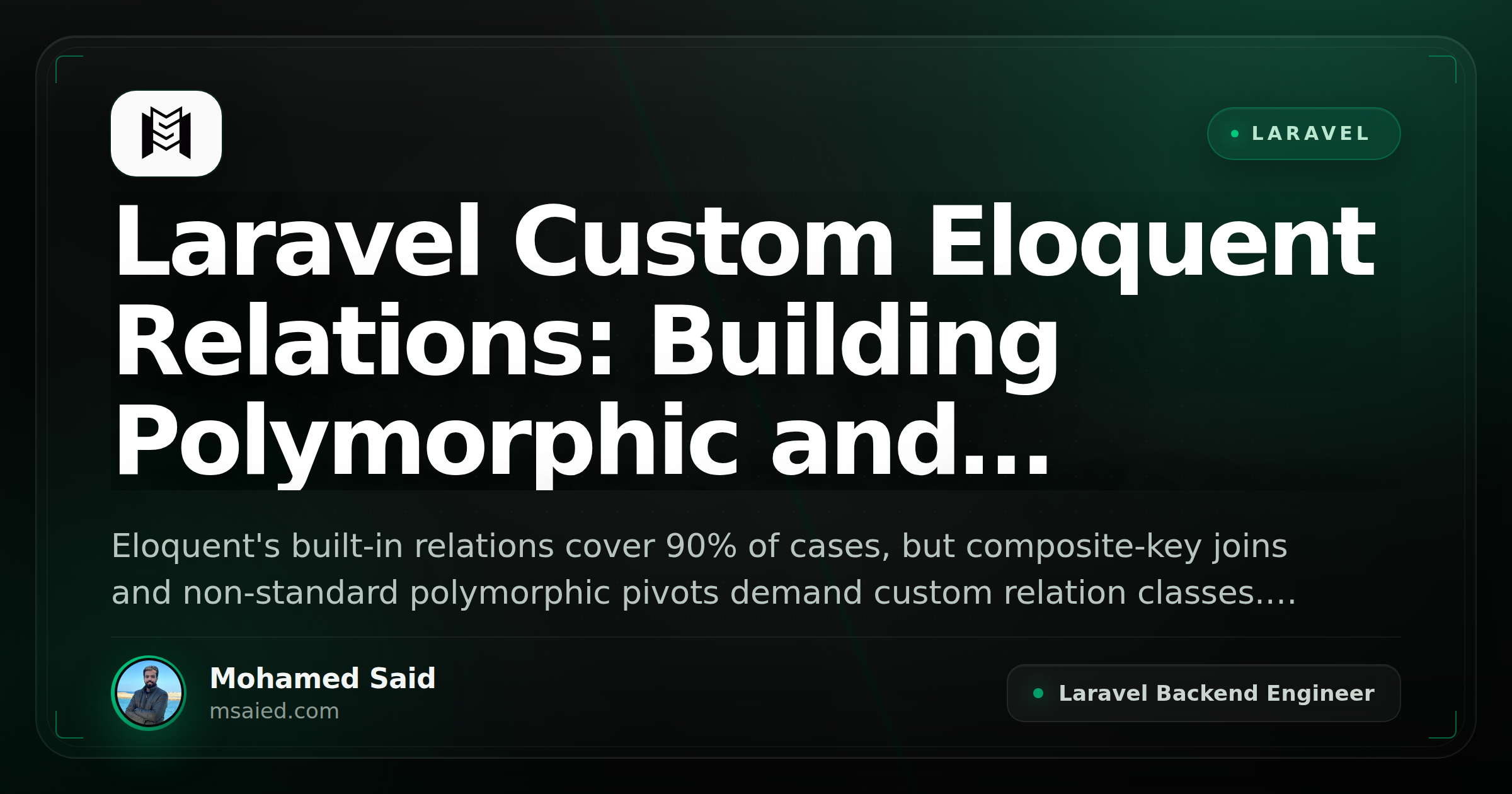 Laravel Custom Eloquent Relations: Building Polymorphic and Composite-Key Relations