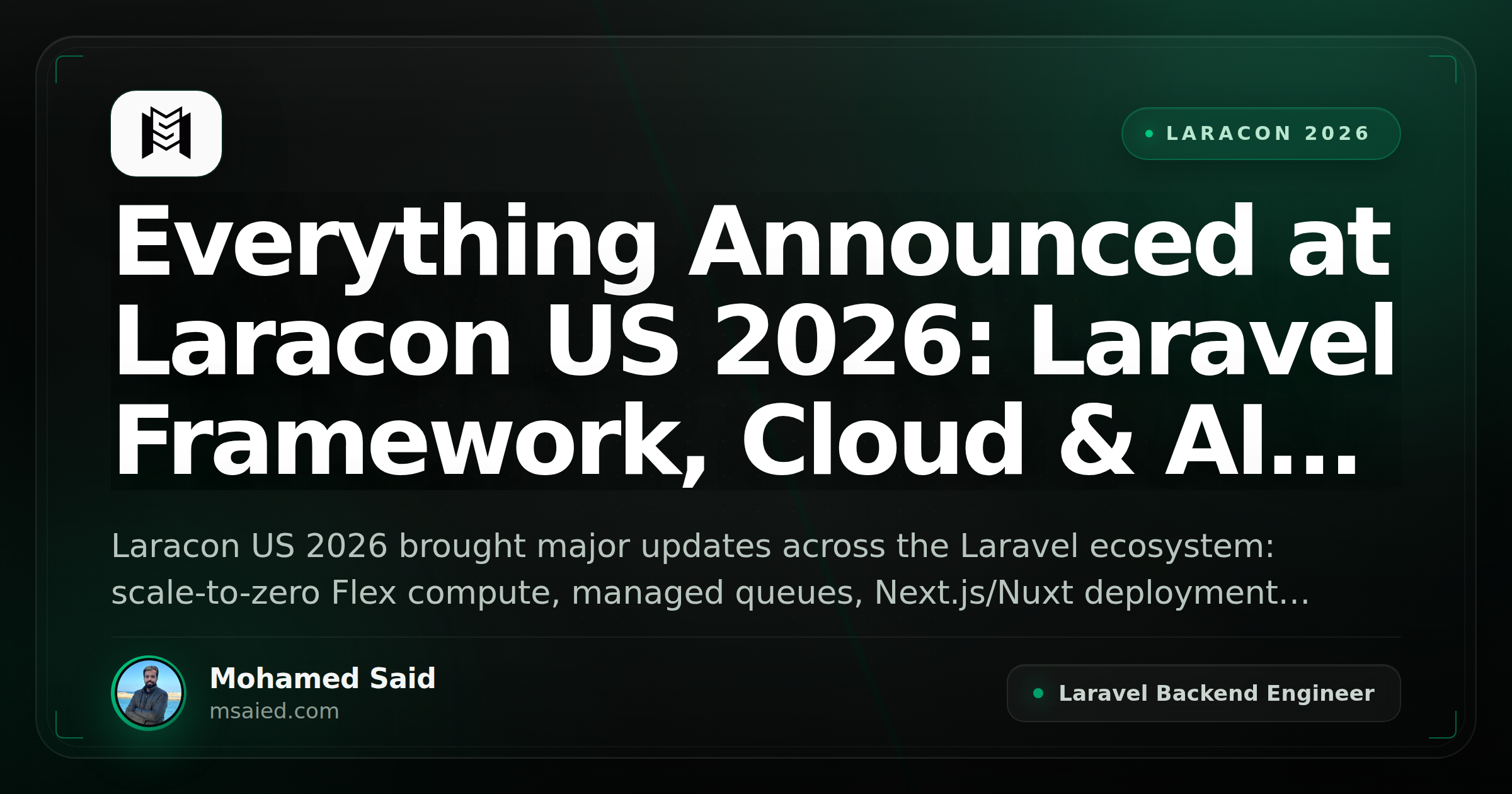 Everything Announced at Laracon US 2026: Laravel Framework, Cloud & AI Updates