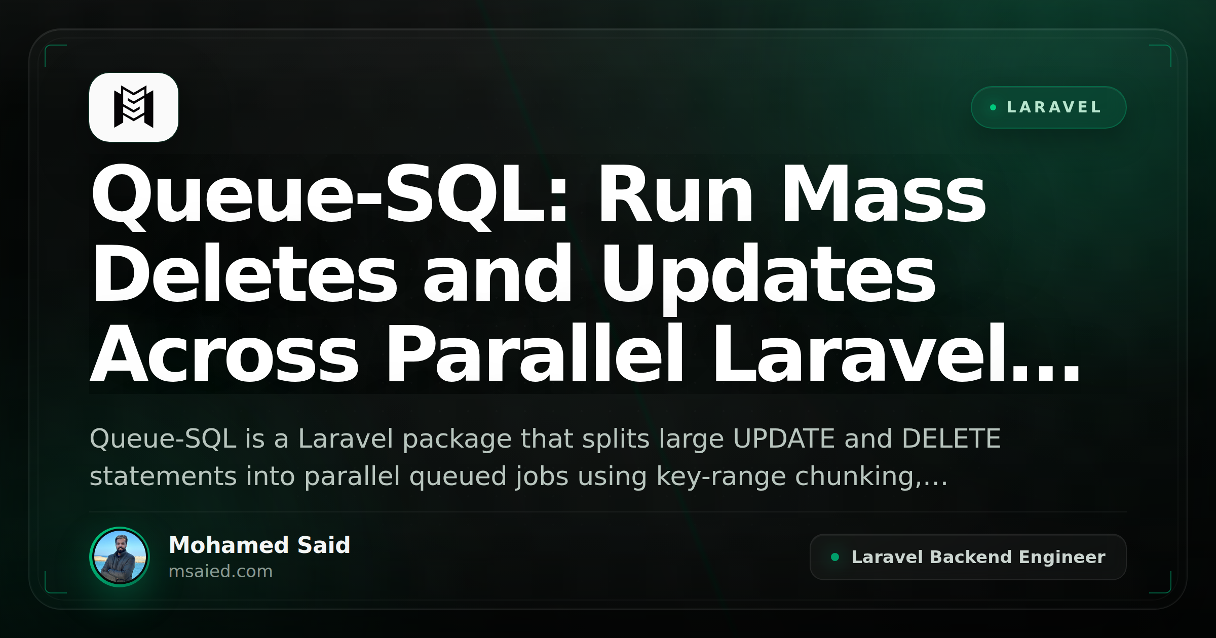 Queue-SQL: Run Mass Deletes and Updates Across Parallel Laravel Queue Jobs