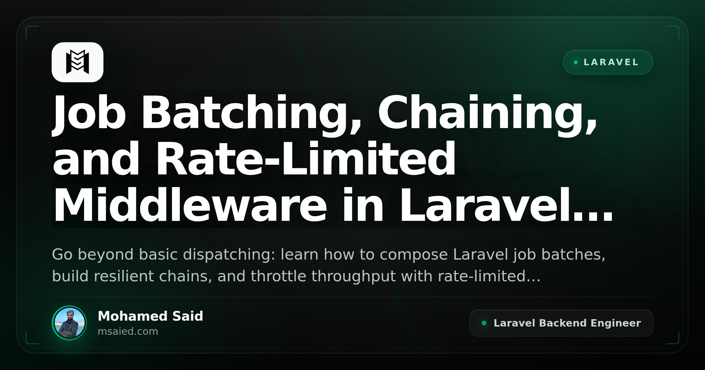 Job Batching, Chaining, and Rate-Limited Middleware in Laravel Queues