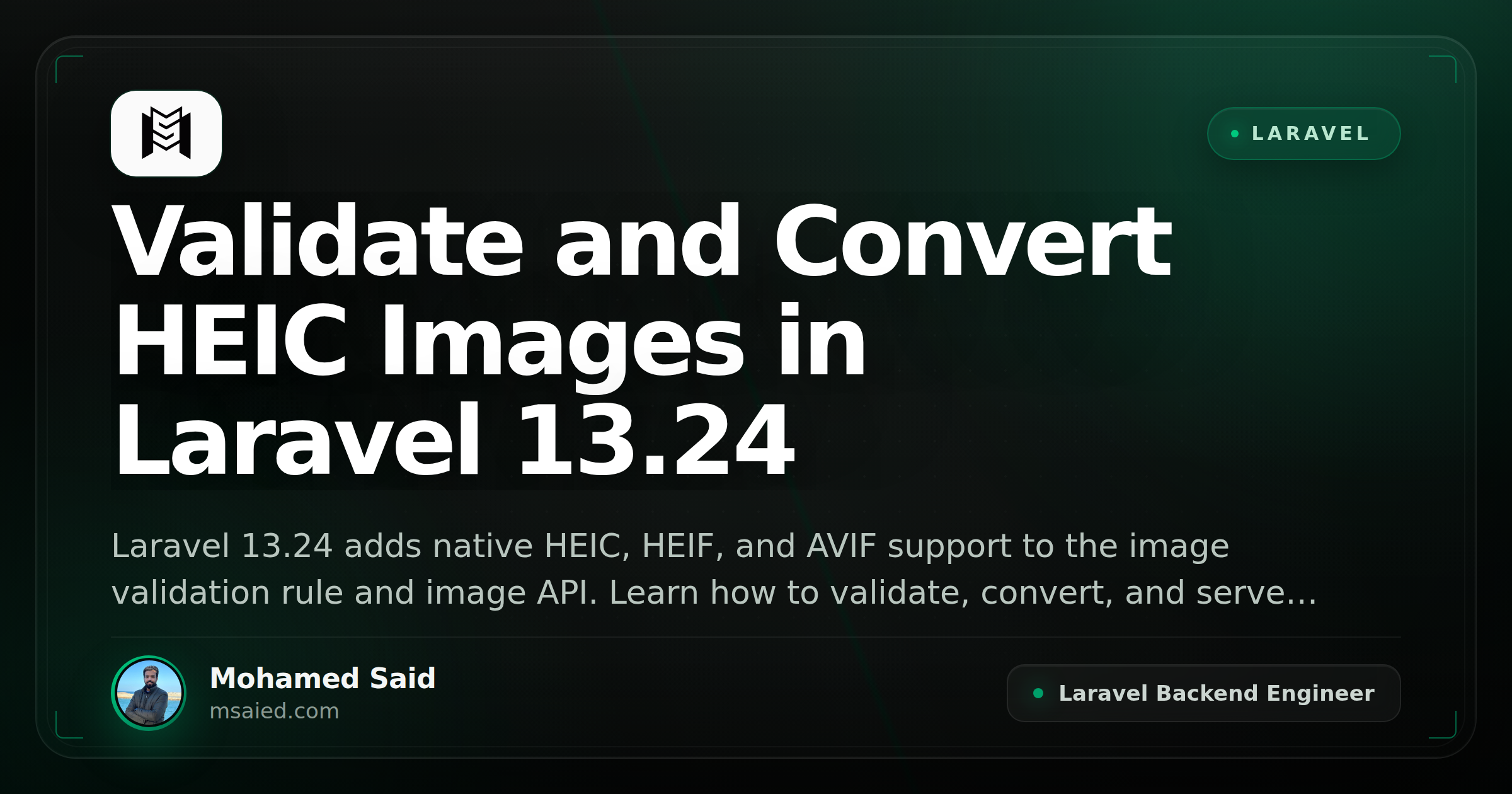 Validate and Convert HEIC Images in Laravel 13.24