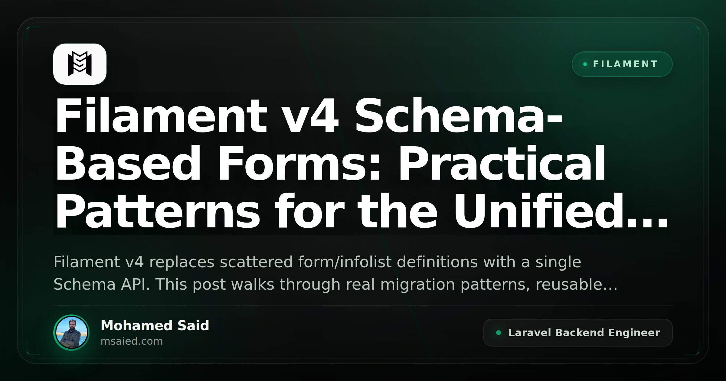 Filament v4 Schema-Based Forms: Practical Patterns for the Unified Schema API