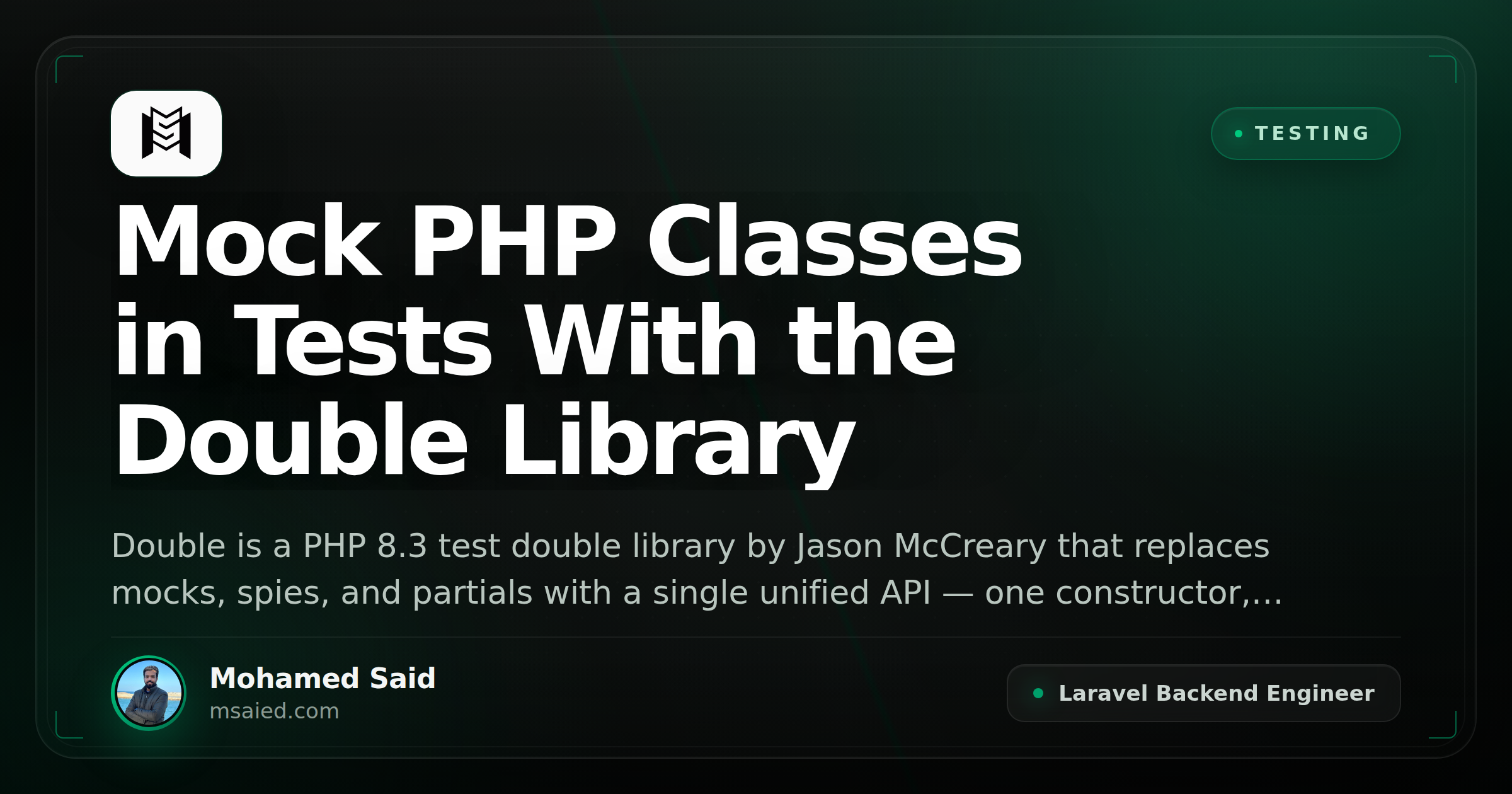 Mock PHP Classes in Tests With the Double Library
