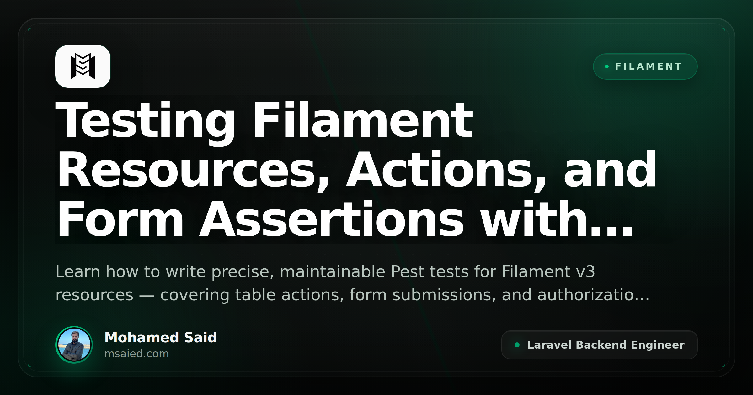Testing Filament Resources, Actions, and Form Assertions with Pest