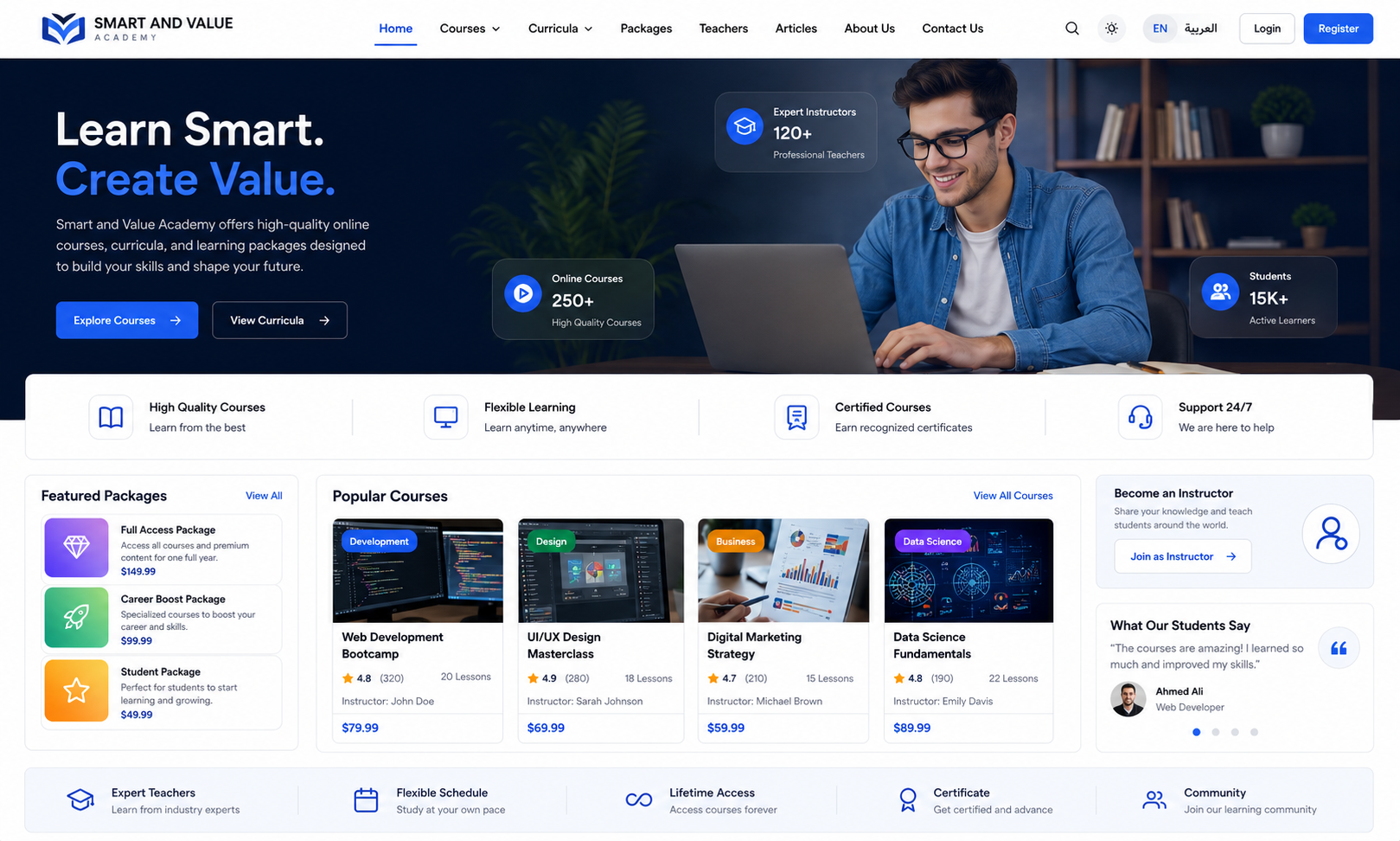 Smart And Value Academy E-Learning Platform