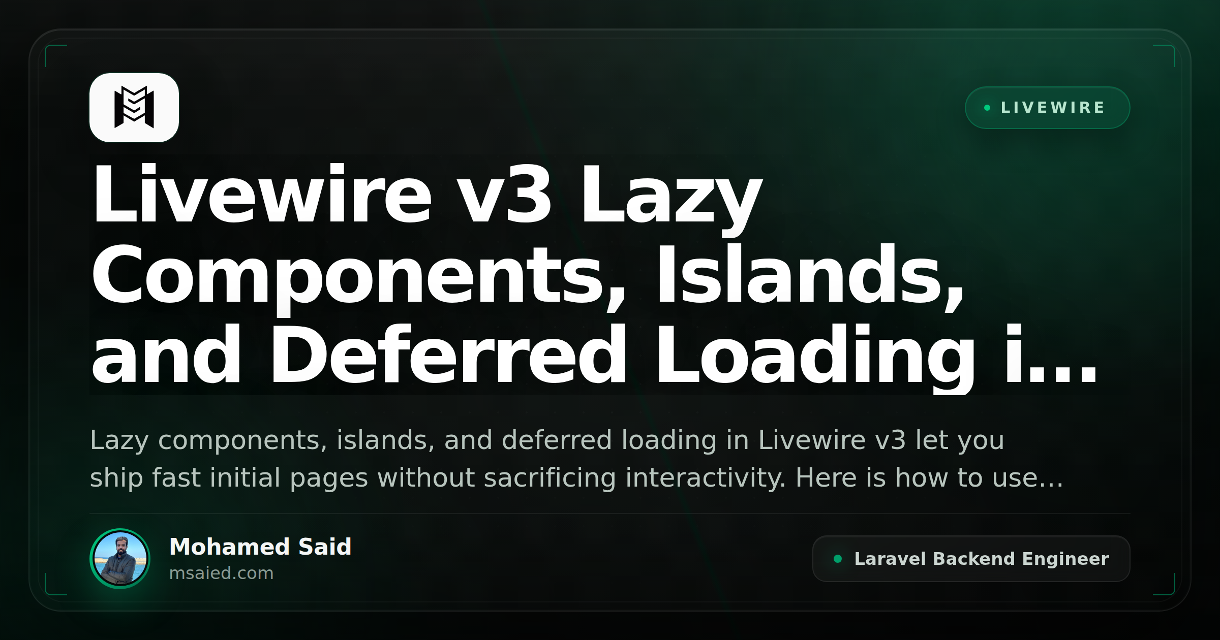 Livewire v3 Lazy Components, Islands, and Deferred Loading in Practice