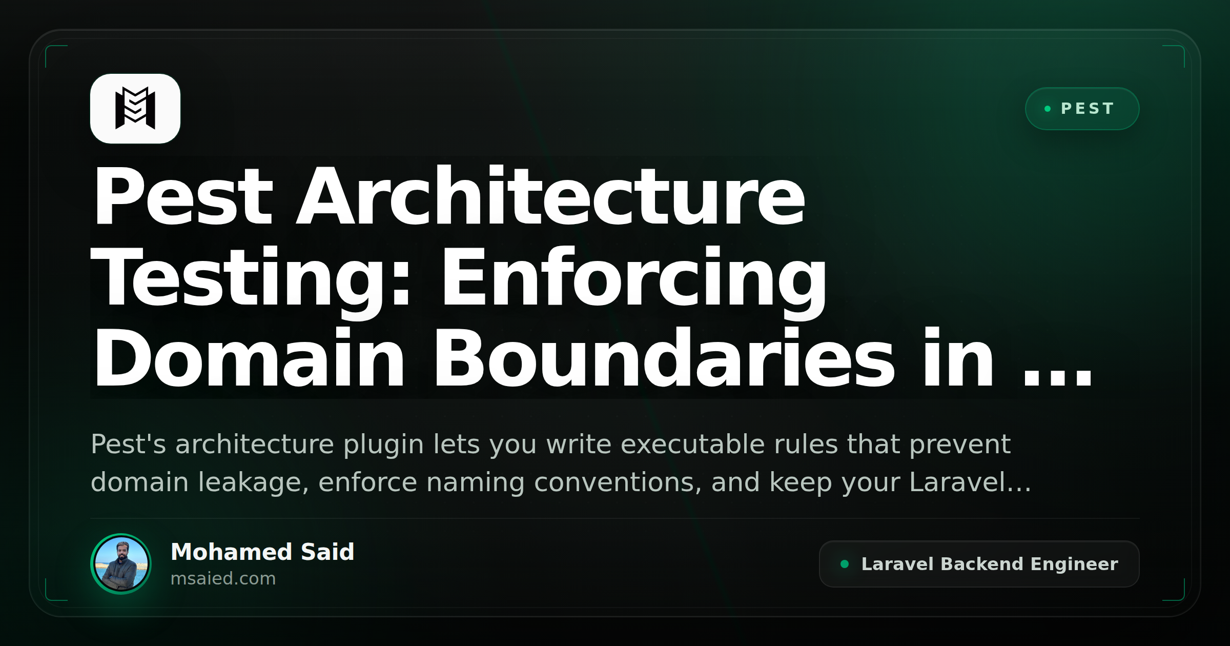 Pest Architecture Testing: Enforcing Domain Boundaries in a Laravel Codebase