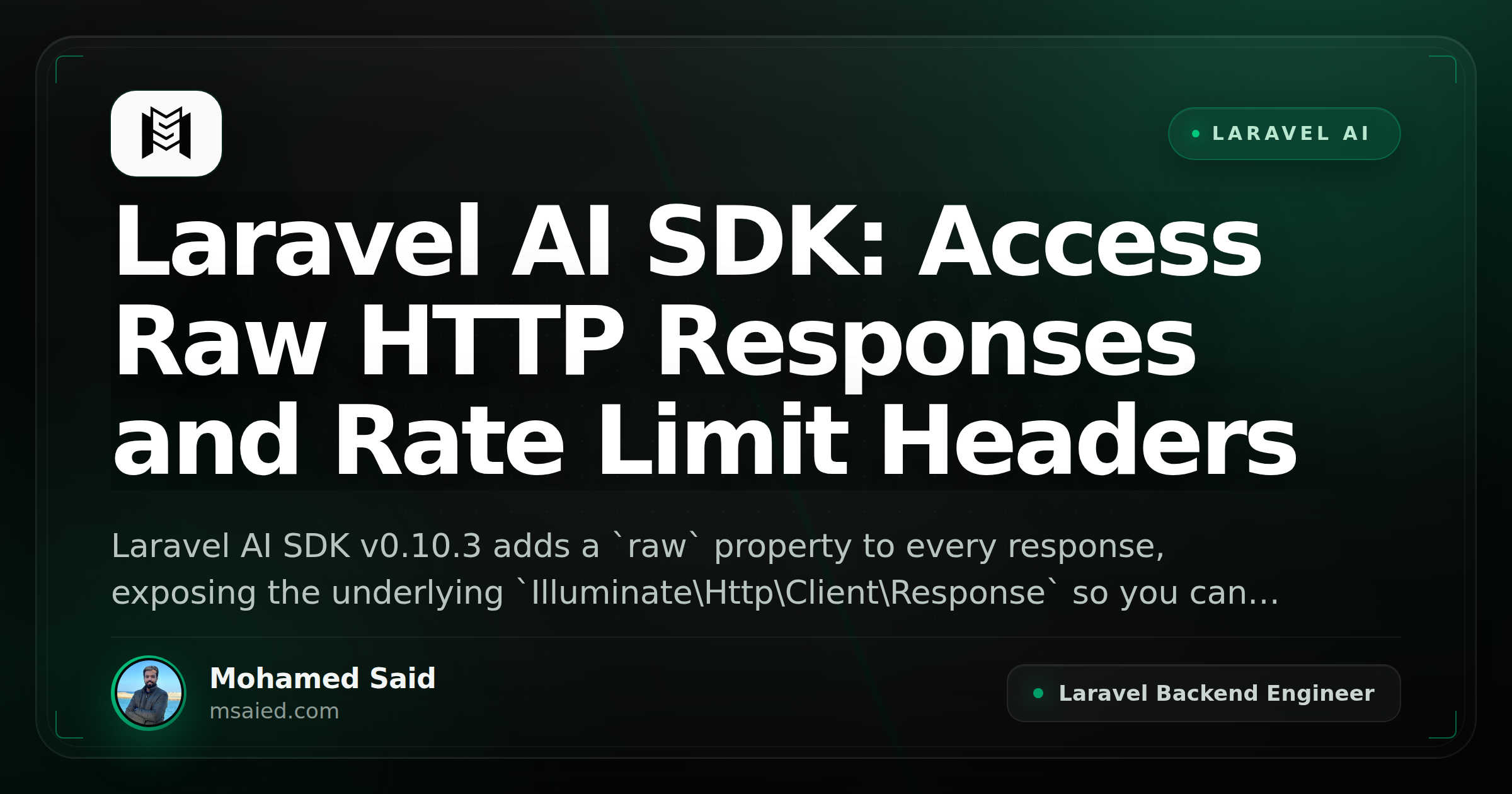 Laravel AI SDK: Access Raw HTTP Responses and Rate Limit Headers