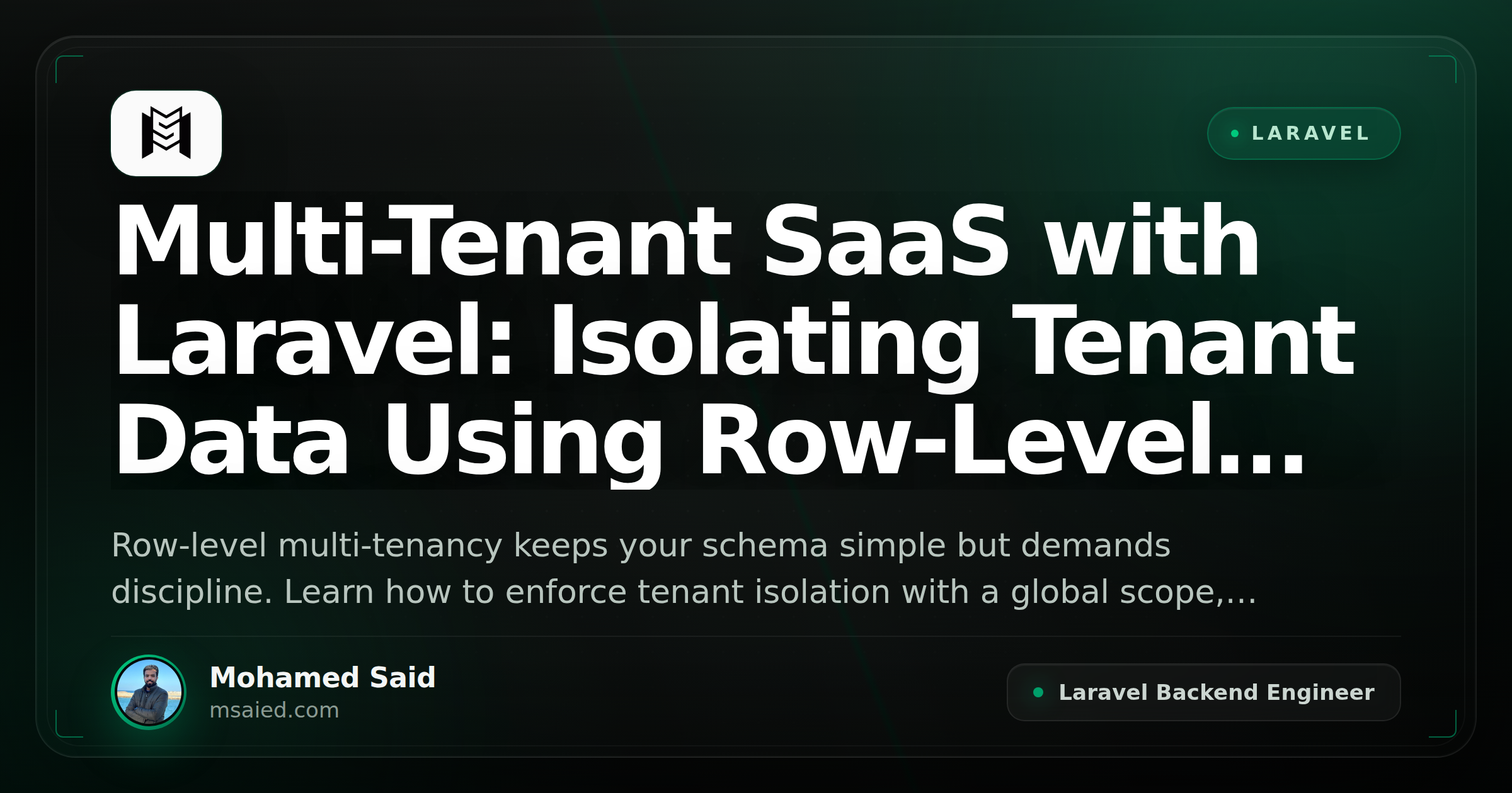 Multi-Tenant SaaS with Laravel: Isolating Tenant Data Using Row-Level Scoping